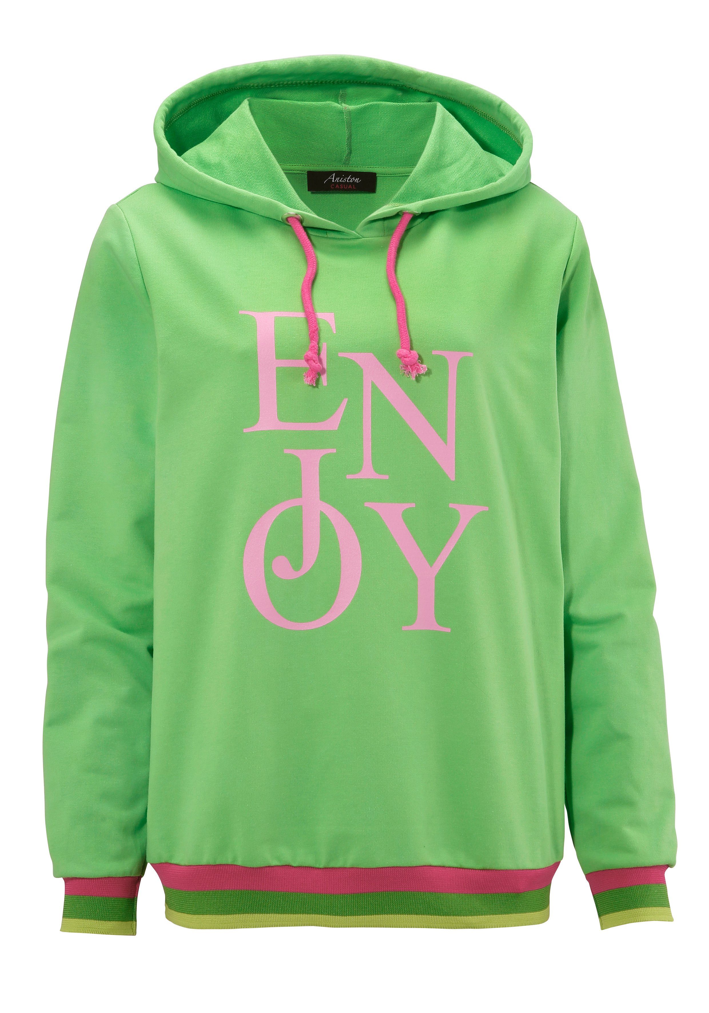 Aniston CASUAL Sweatshirt met "enjoy" print