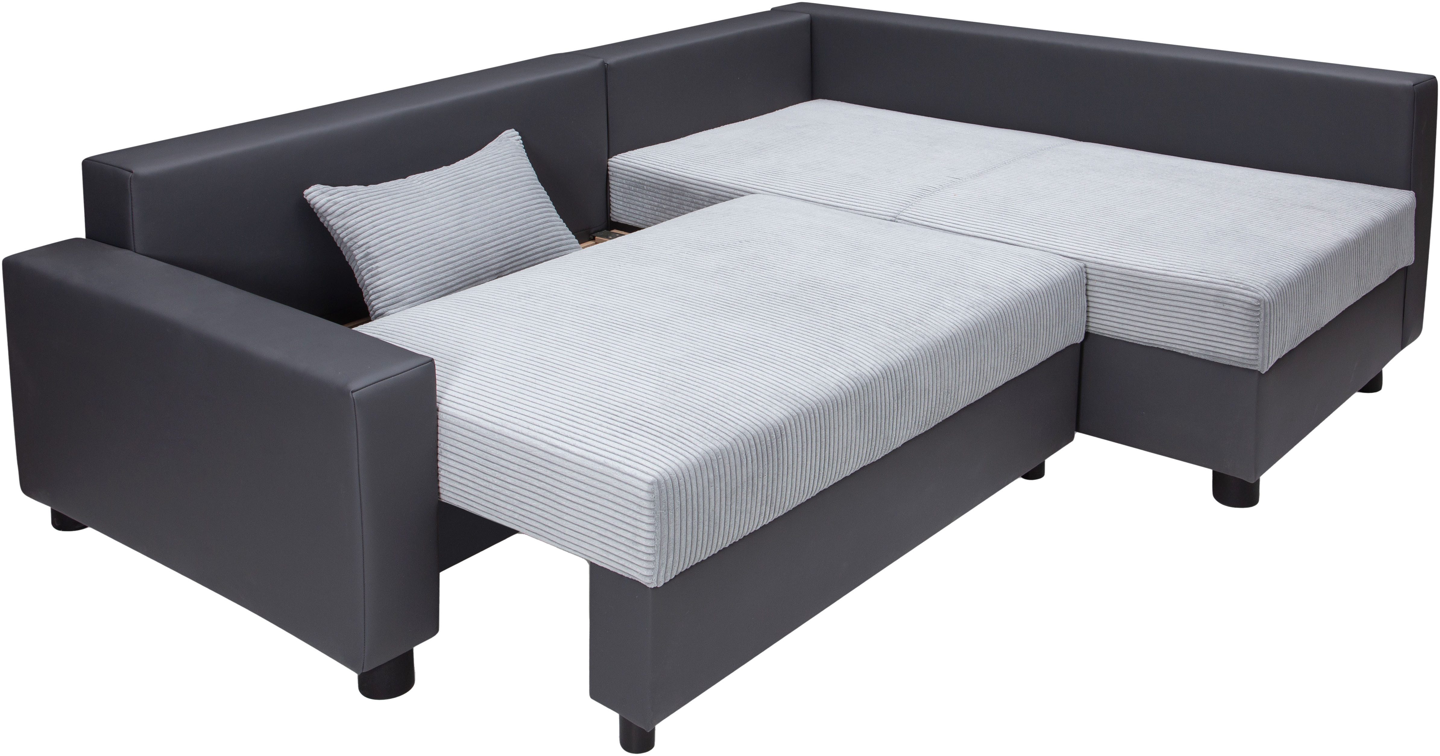 COLLECTION AB Hoekbank Parma L-vorm met slaapfunctie en bedlade, inclusief kussens, bonell-federkern