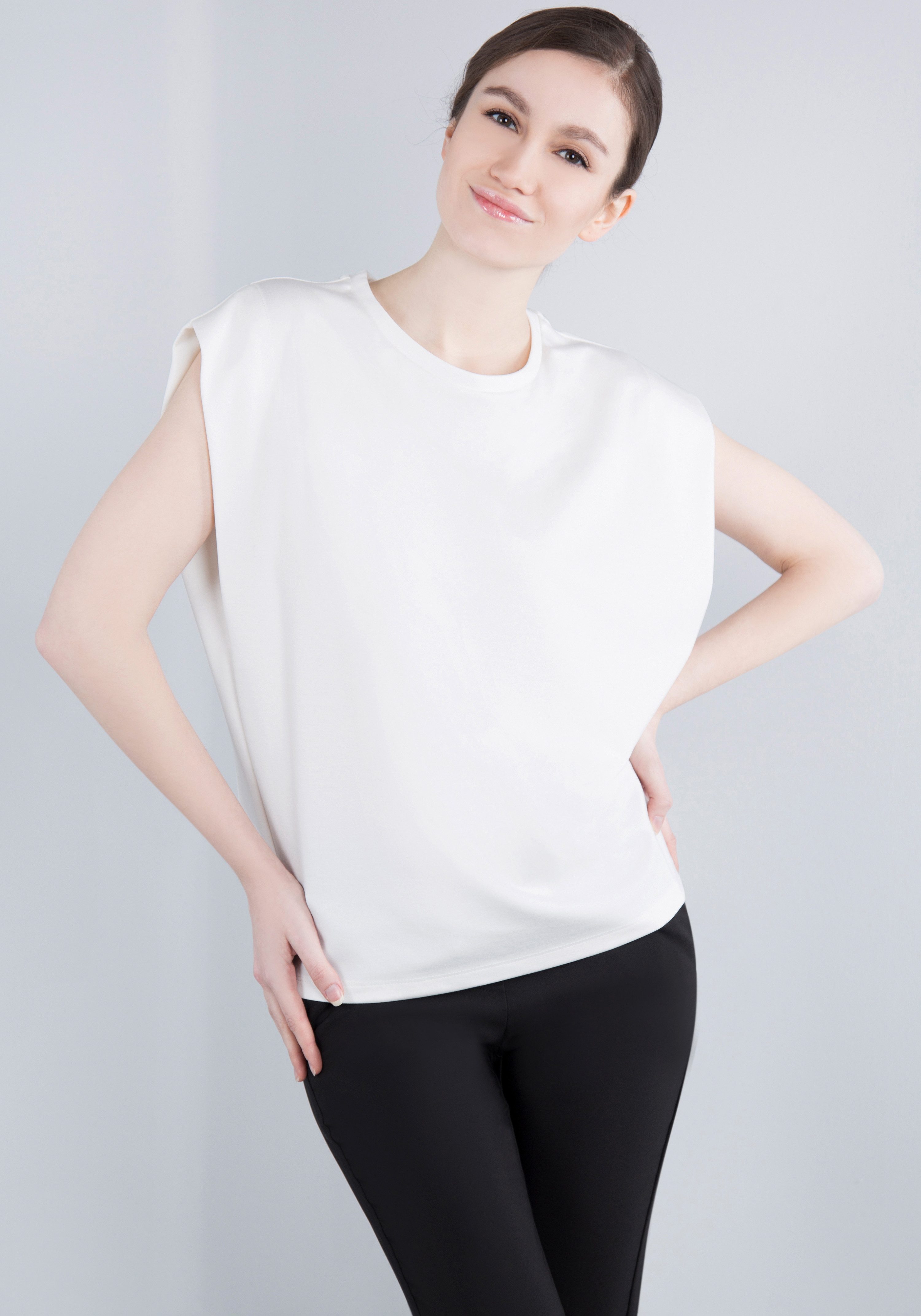 IMPERIAL T-shirt Mouwloos "Punto Milano" shirt met omgeslagen armsgaten