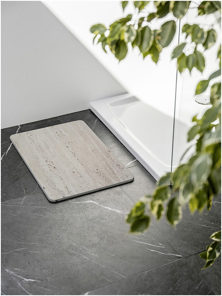 WENKO Badmat Model Puna antislip, sterk waterabsorberend, van kiezelgur (1 stuk)