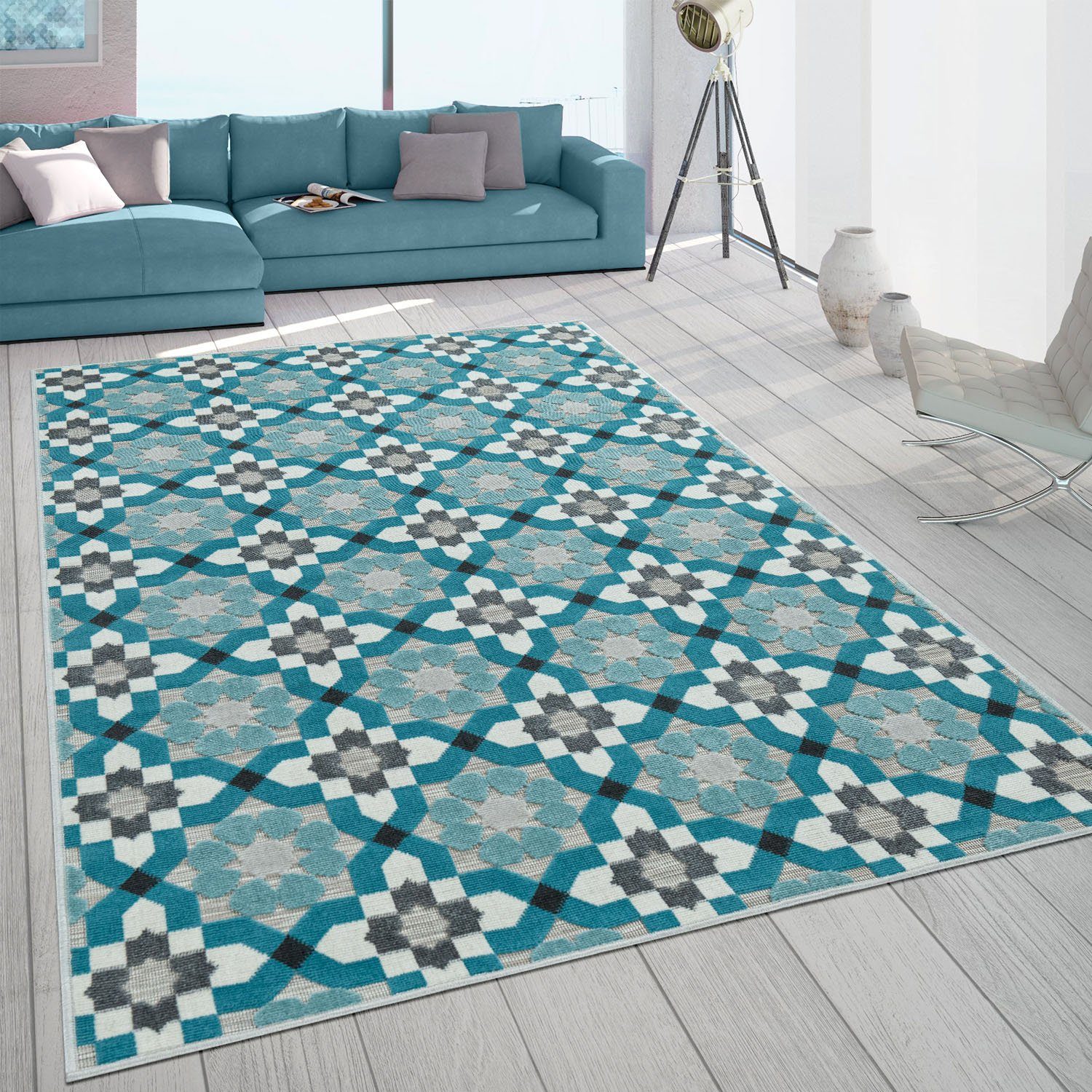 Paco Home Vloerkleed Charleroi 492 3d-design, motief bloemen, geschikt voor binnen en buiten