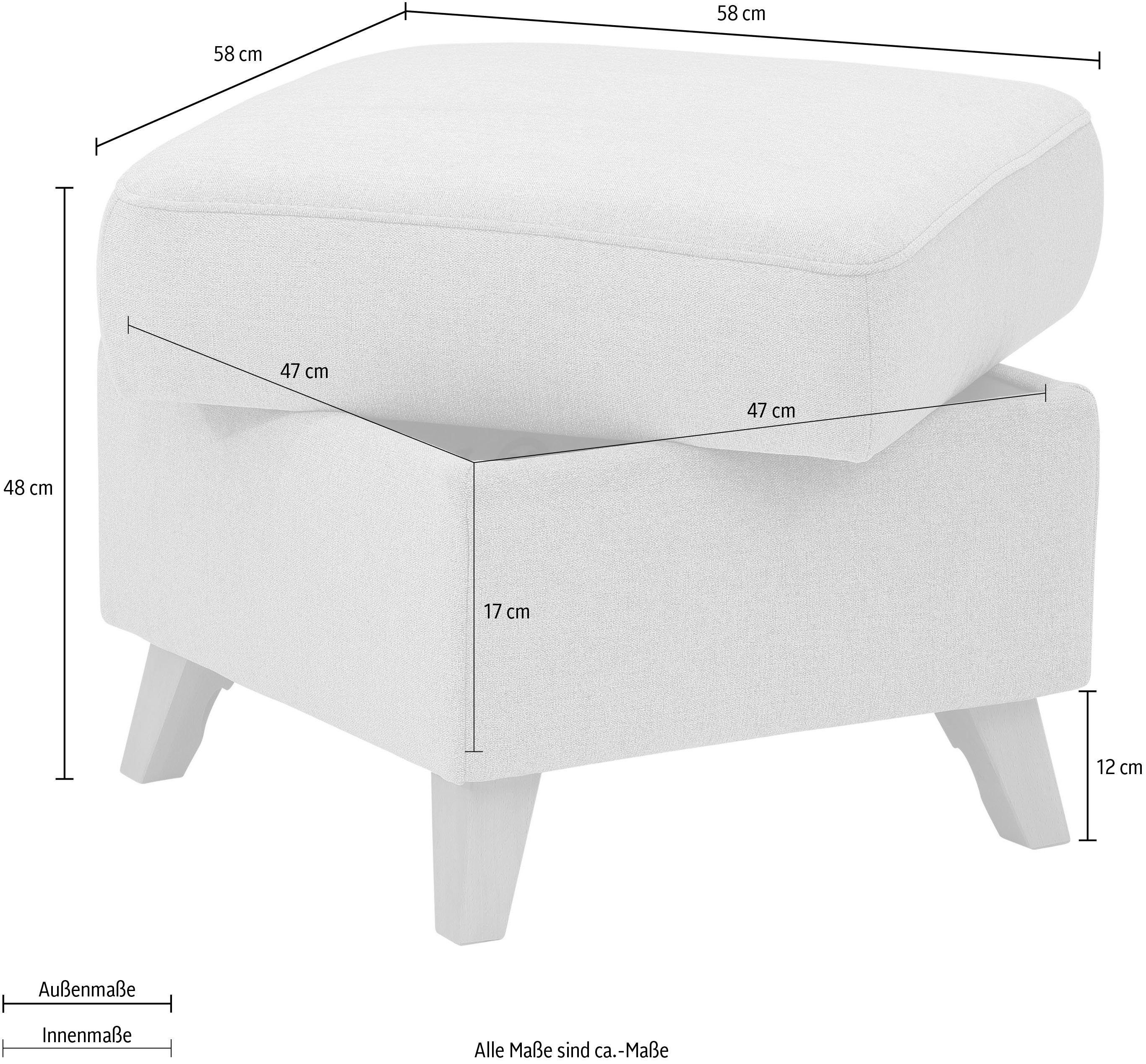 Home affaire Hocker met bergruimte Westerland in vele soorten bekleding en kleuren, ook in luxe-microvezel geïmpregneerd
