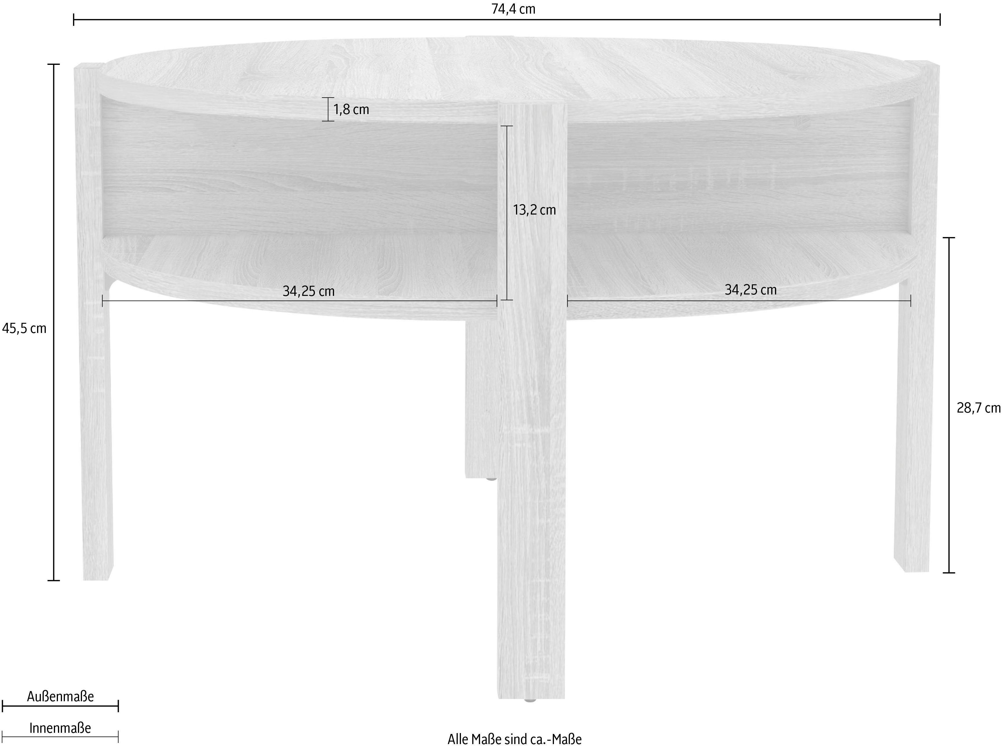 FORTE Bijzettafel Tobago Diameter ca. 74,5 cm