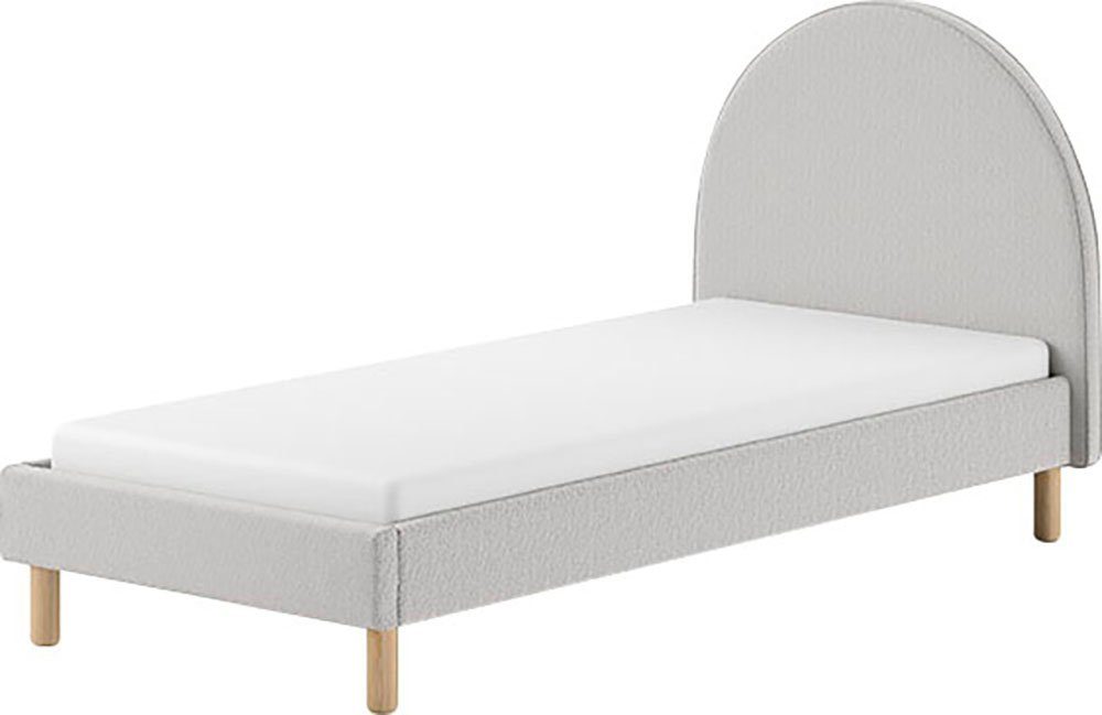 Vipack Gestoffeerd bed Moon 2 breedtes (90 of 140 cm), lattenbodem, bouclé stof, naar keuze 4 kleuren bedden