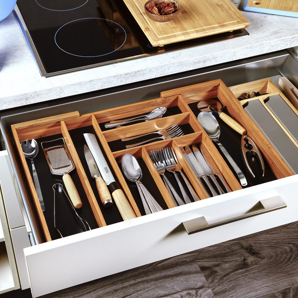 KESPER for kitchen & home Bestekinzet Variabele besteklade, van FSC-gecertificeerd bamboe (1 stuk)
