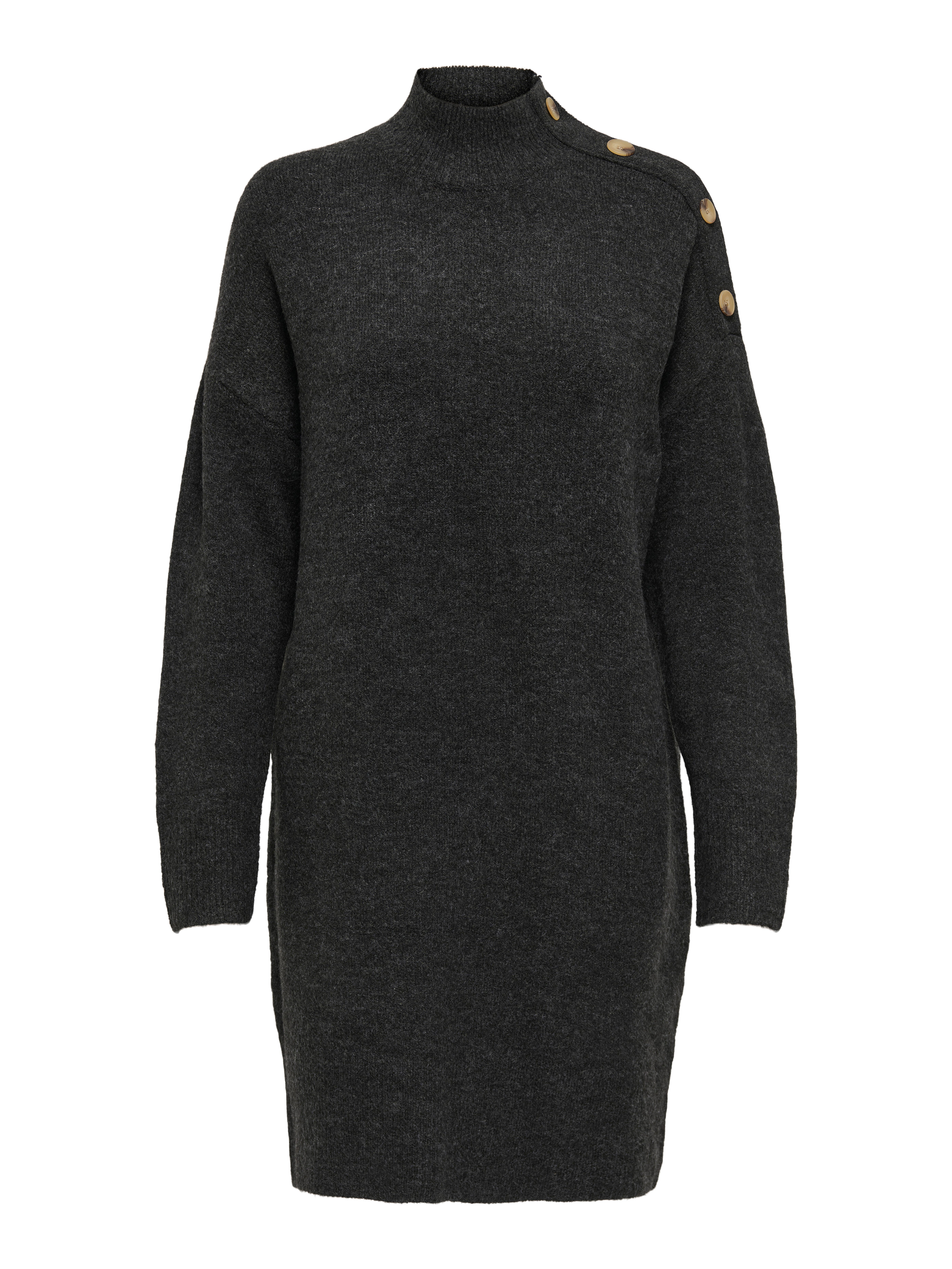 Only Gebreide jurk ONLALEXA LS HIGH BUTTON DRESS EX KNT