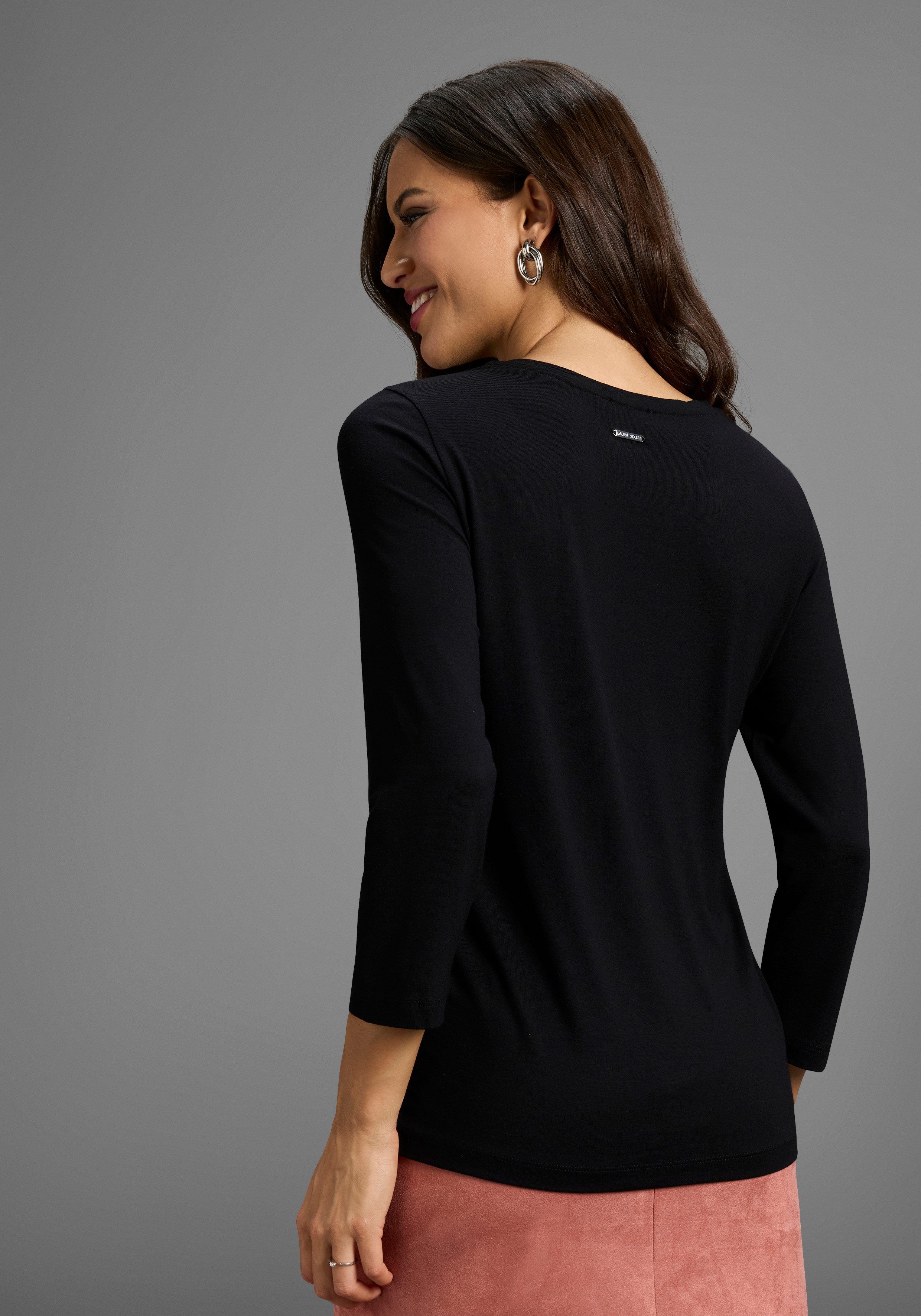 Laura Scott Longsleeve met pailletten en folieprint - nieuwe collectie