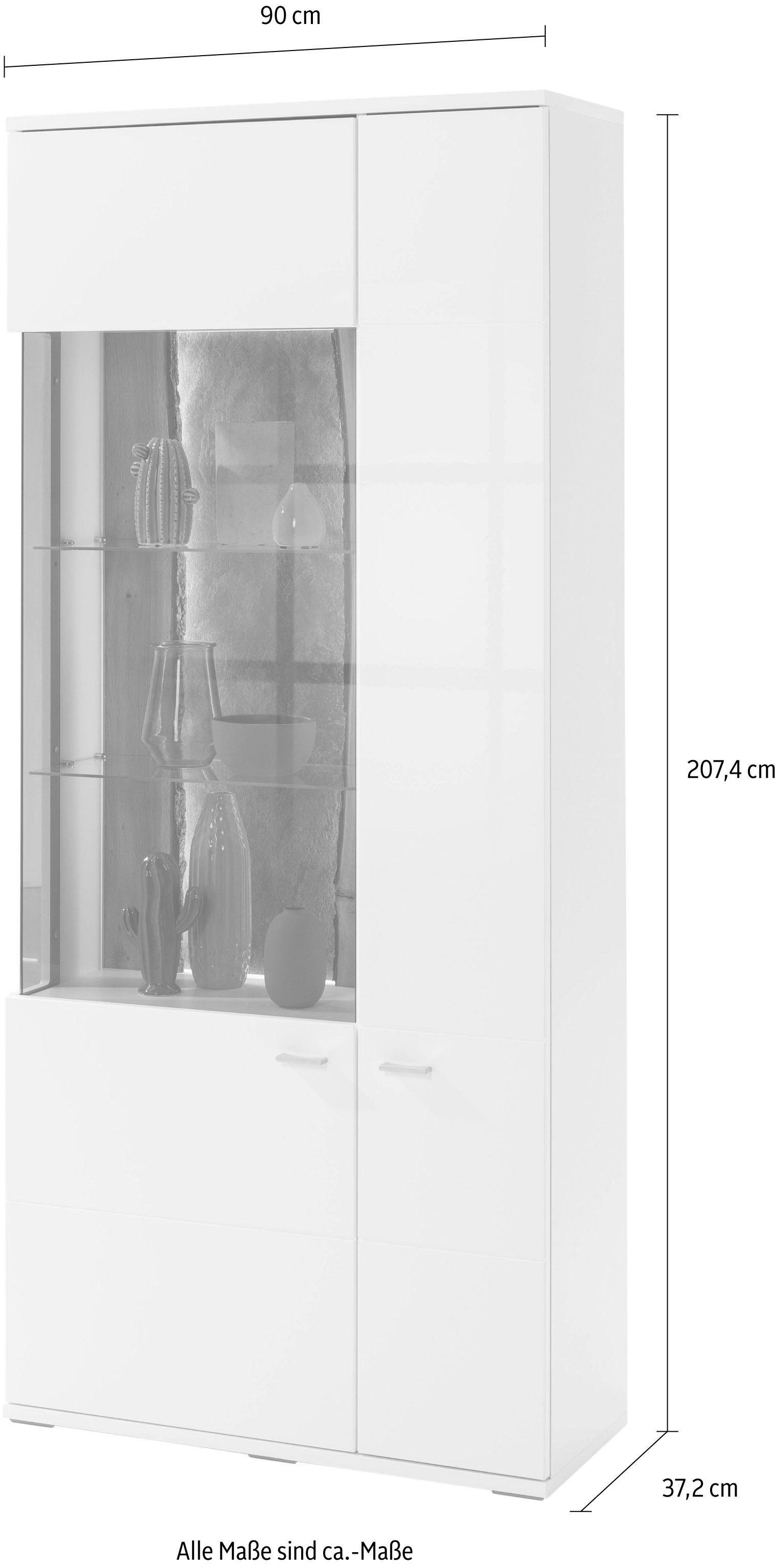 set one by Musterring Vitrinekast Tacoma Type 05/06, hoogte 207,4 cm, met getinte glasdeur