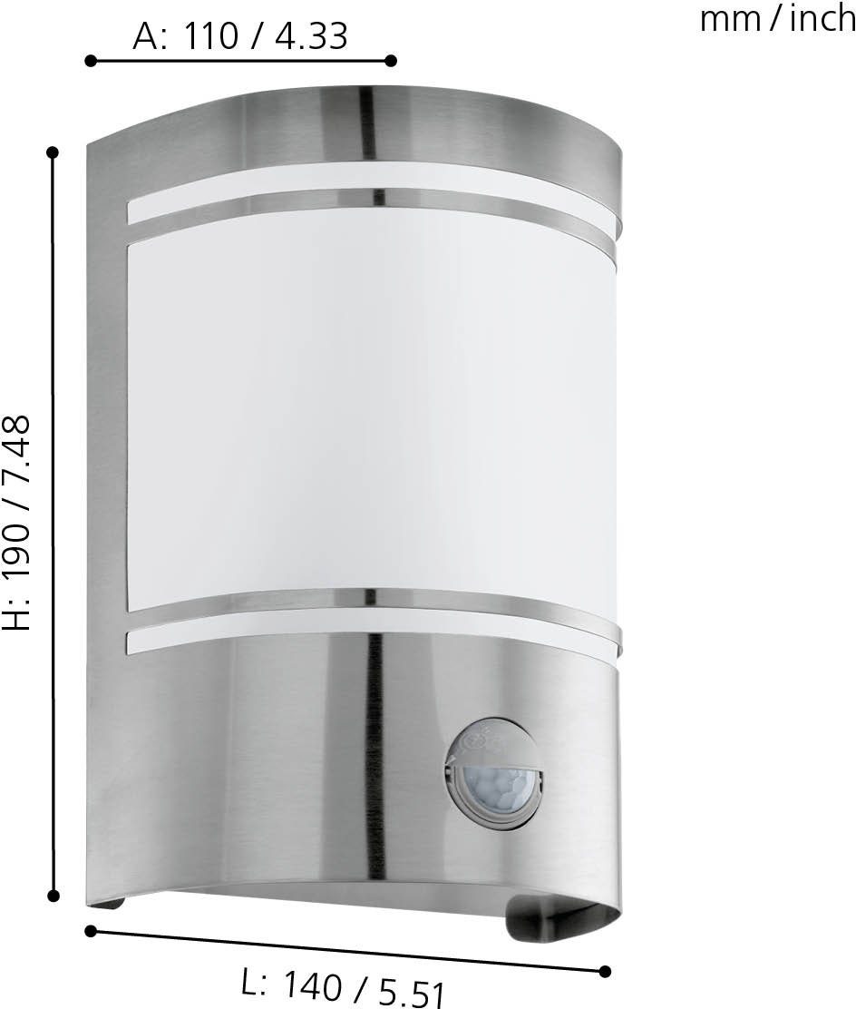 EGLO Wandlamp voor buiten Cerno wandlamp, buitenverlichting, roestvrij staal, excl. lichtbron