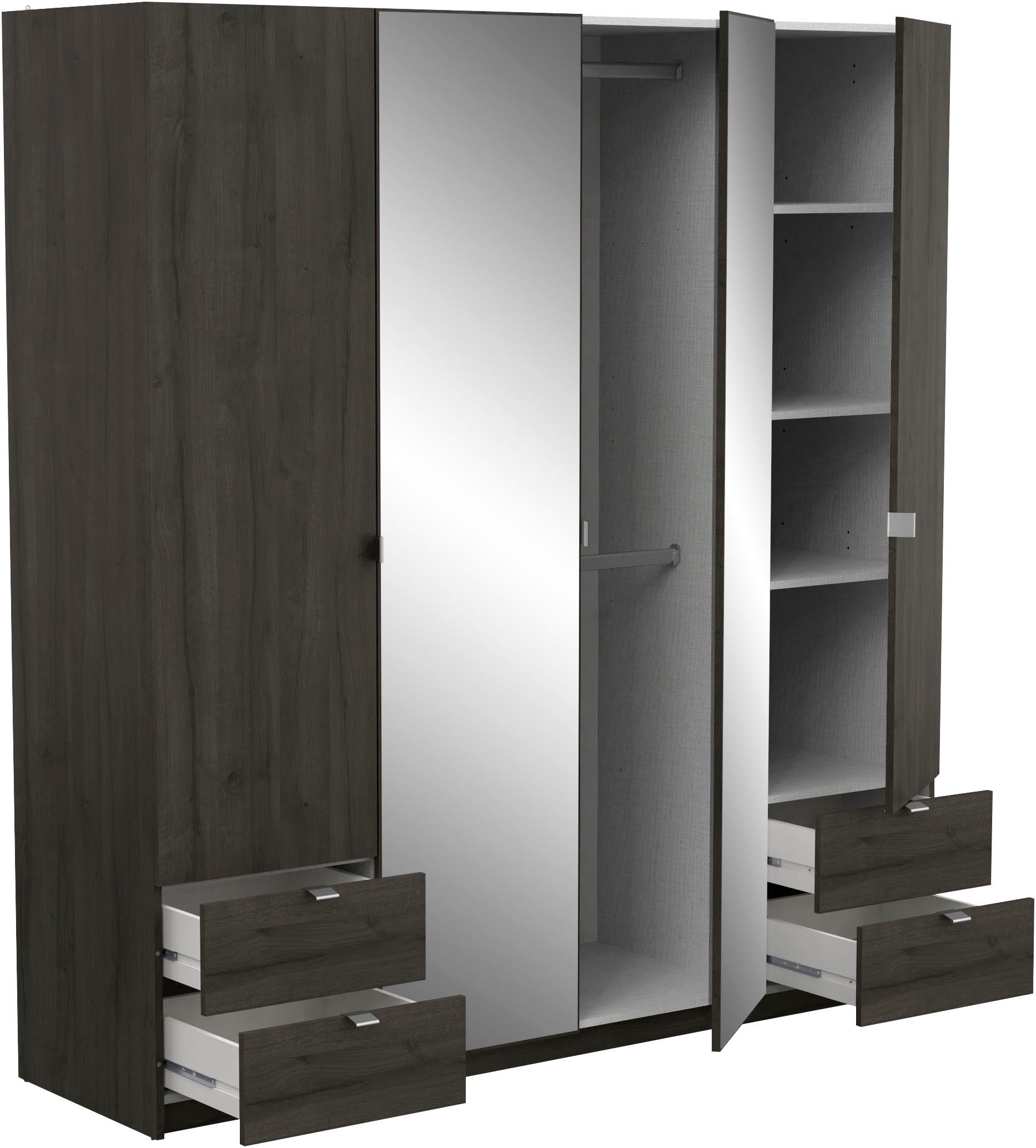 Demeyere GROUP Kledingkast Mellie, 2 spiegels, 4 lades, 36 planken, 2 kledingstangen