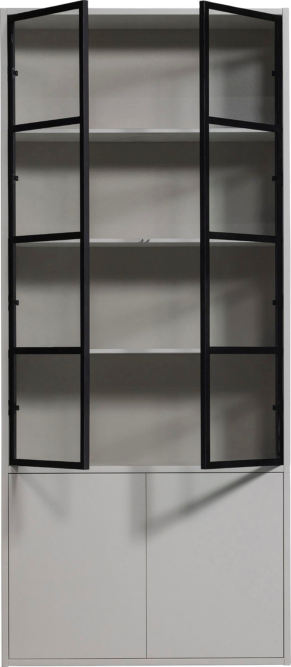 WOOOD Vitrinekast Basic met vier deuren, breedte 101 cm