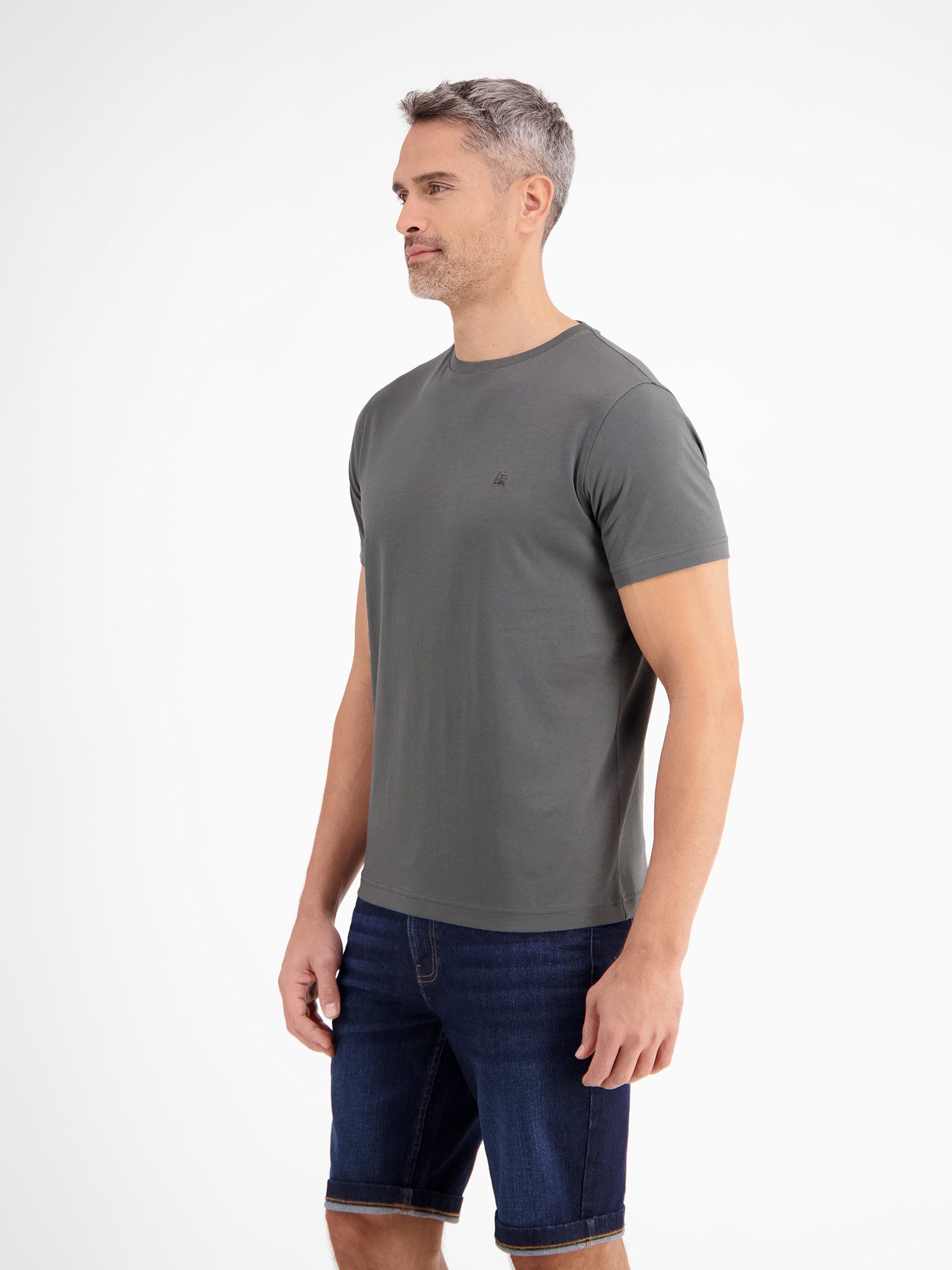 Lerros T-shirt LERROS basic T-shirt met logostiksel