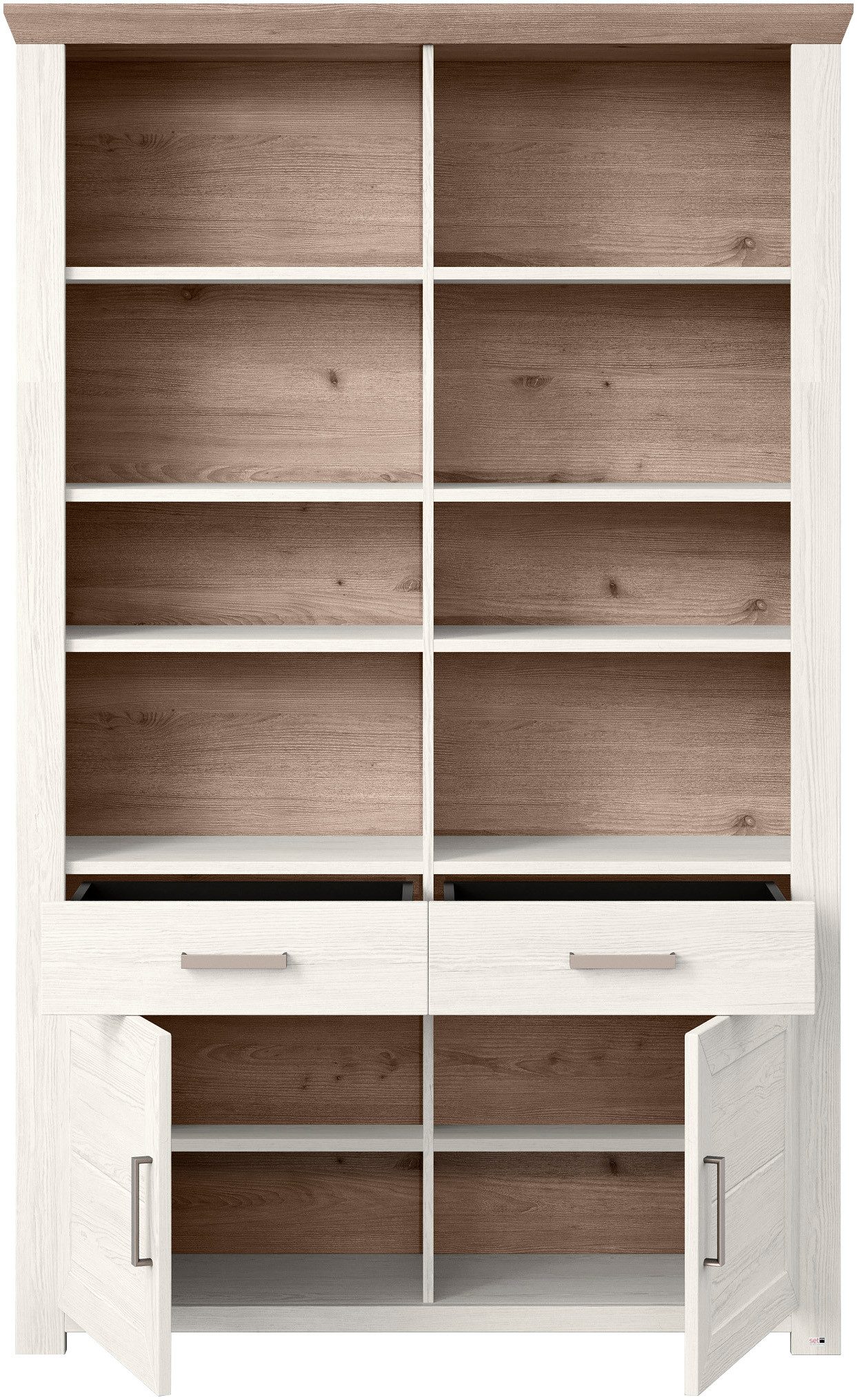 set one by Musterring Ordnerrek York open ontwerp, optioneel met verlichting, 3 kleuren, breedte 129 cm