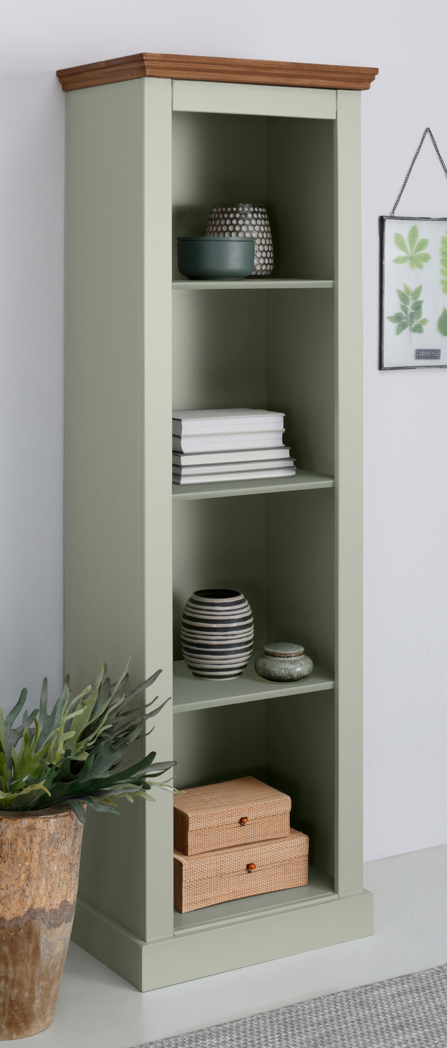 Home affaire Opbergrek Selma Grenen, vaste en verstelbare planken, breedte 55 cm, hoogte 180 cm (1 stuk)