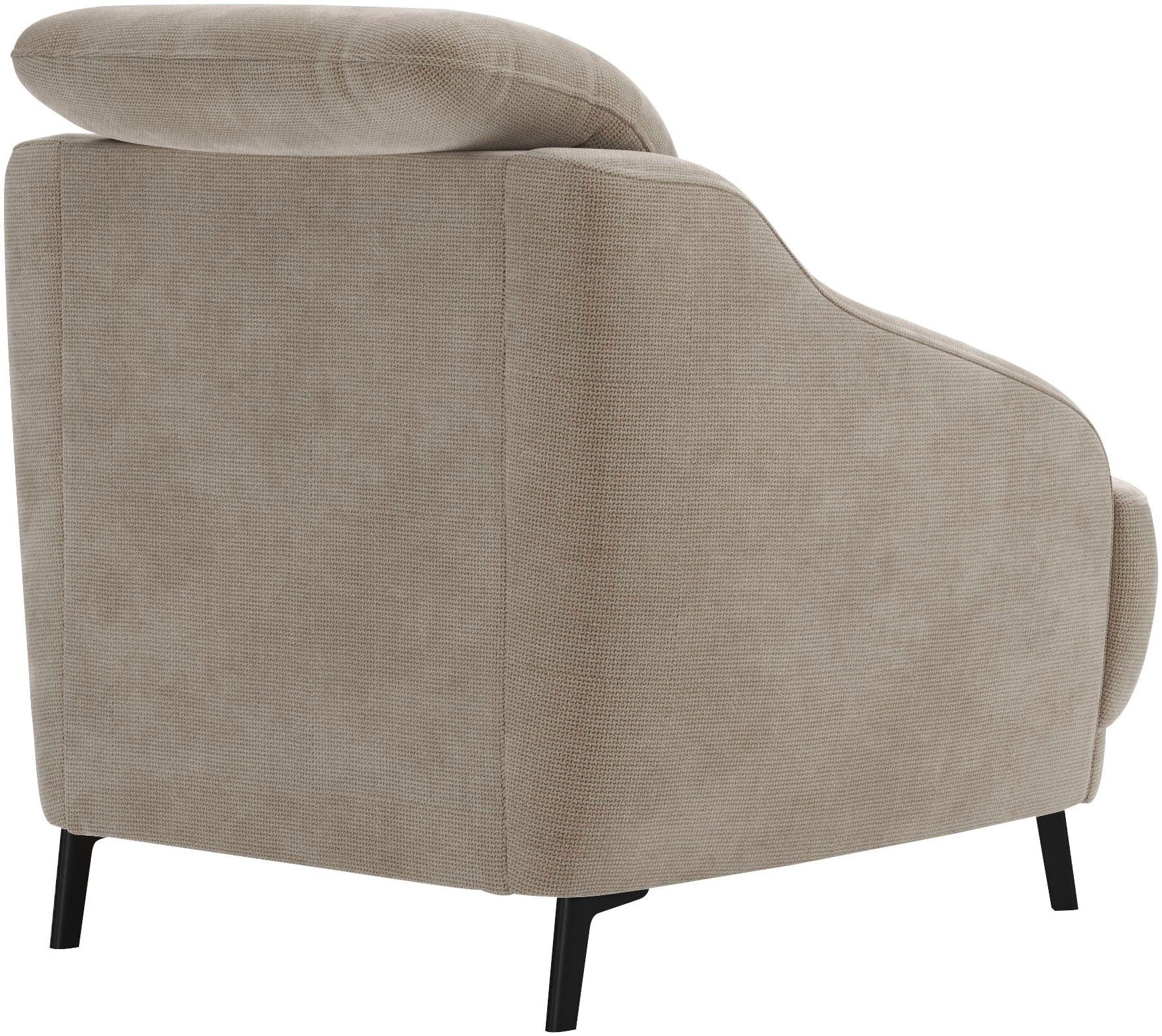 sit&more Fauteuil Blues met metalen poten, matzwart (1 stuk)