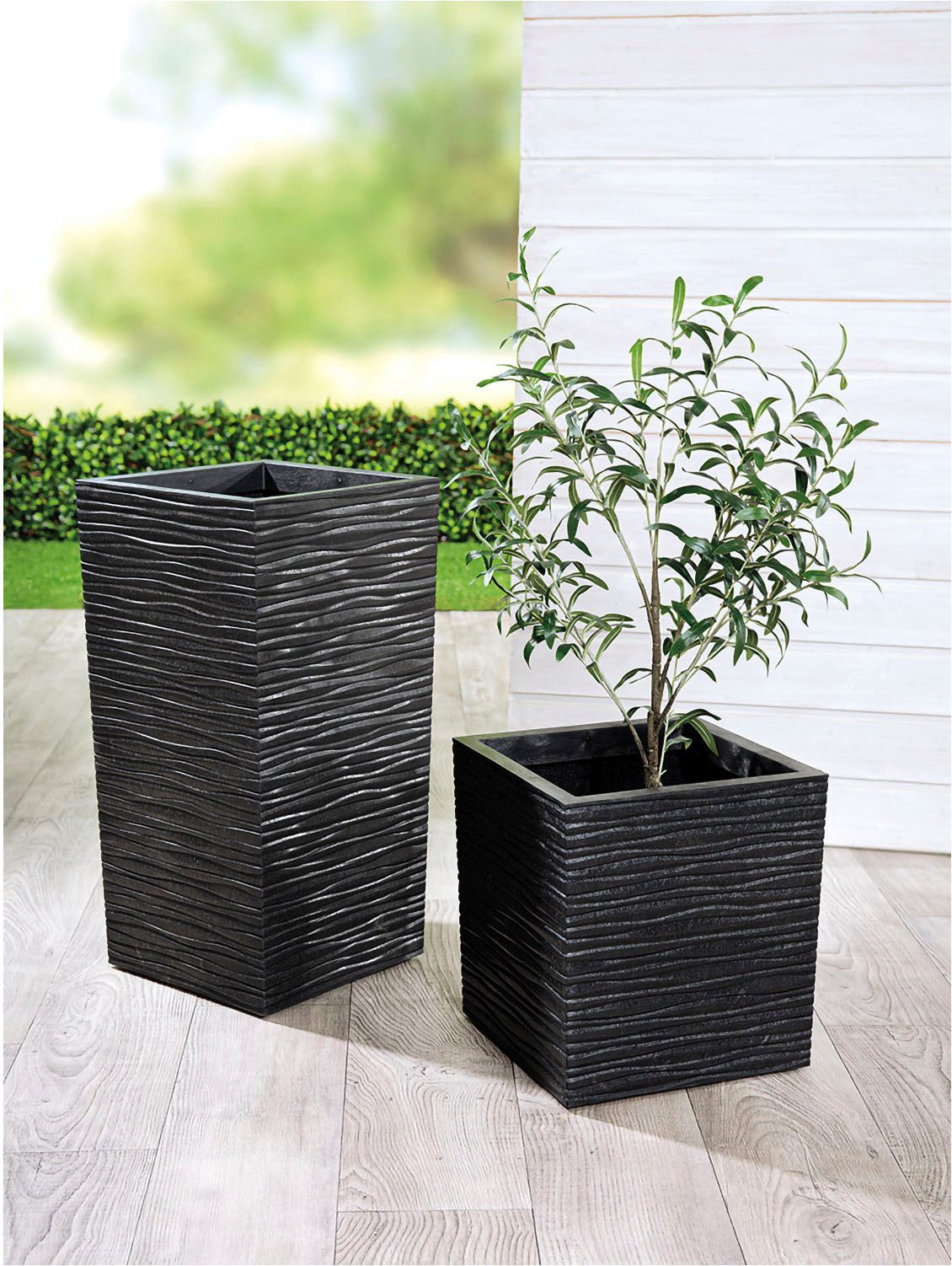GILDE Plantenbak "Serenity" (1 stuk) vazen & bloempotten maat 34 cm x 66 cm x 34 cm grijs