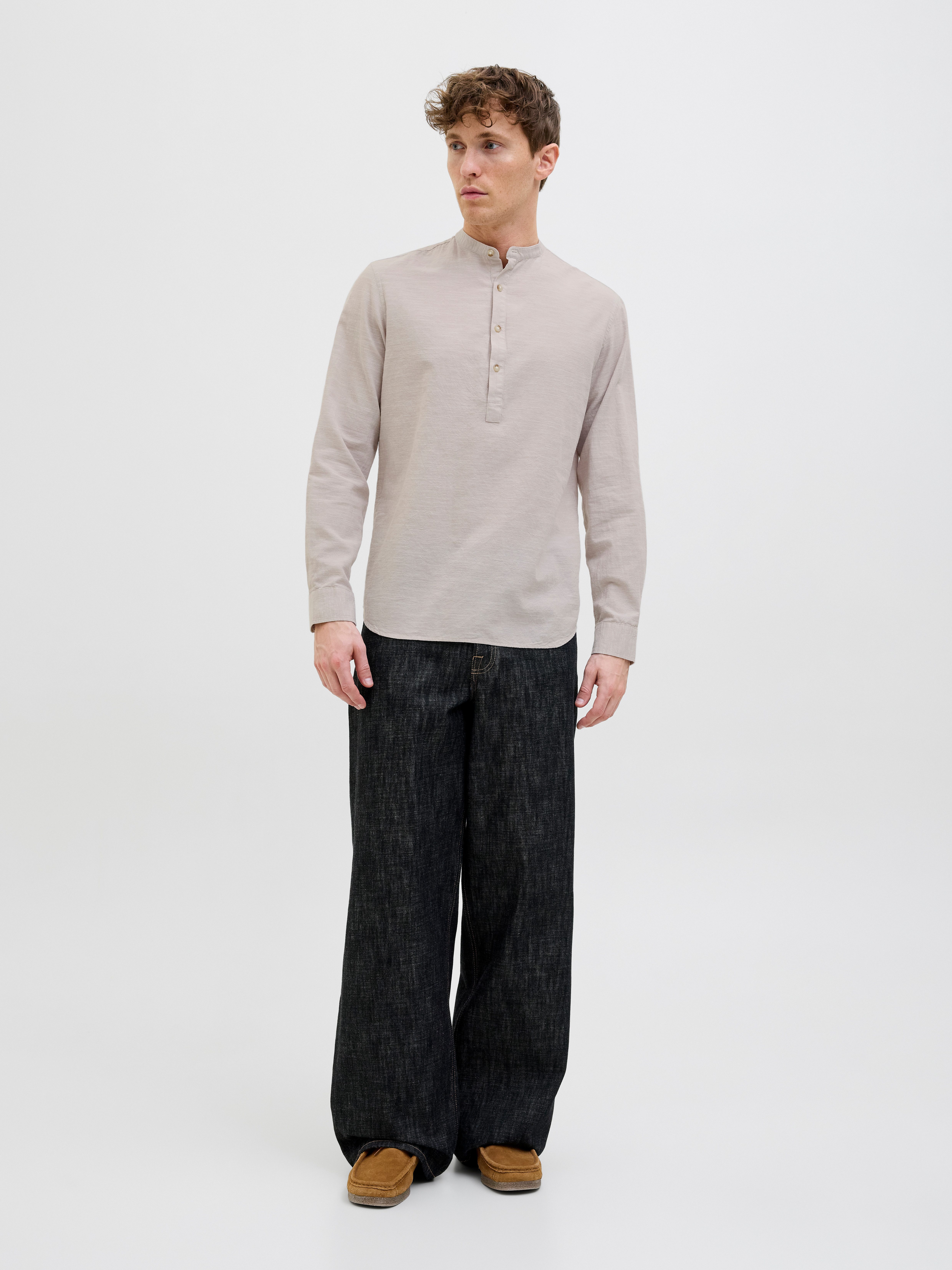 Jack & Jones Overhemd met lange mouwen JJESUMMER HALF PLACKET SHIRT LS SN
