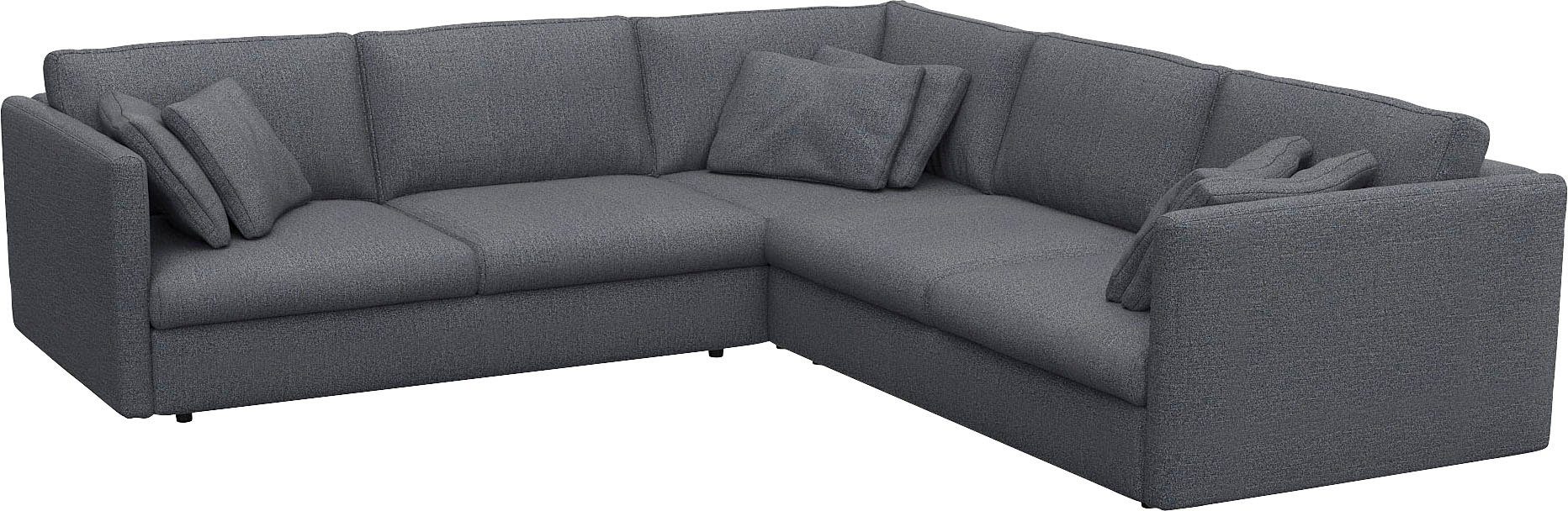 FLEXLUX Hoekbank Lovane gelijkzijdig, comfortabel en comfortabel Zacht en zeer comfortabel, grote zitdiepte op koudschuim, inclusief sierkussen