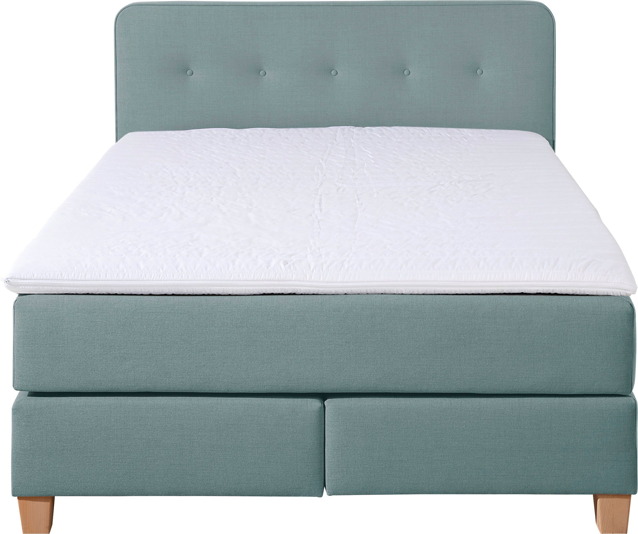 Home affaire Boxspring Fargo inclusief topper, in 3 soorten matrassen, in fluweel of structuurstof