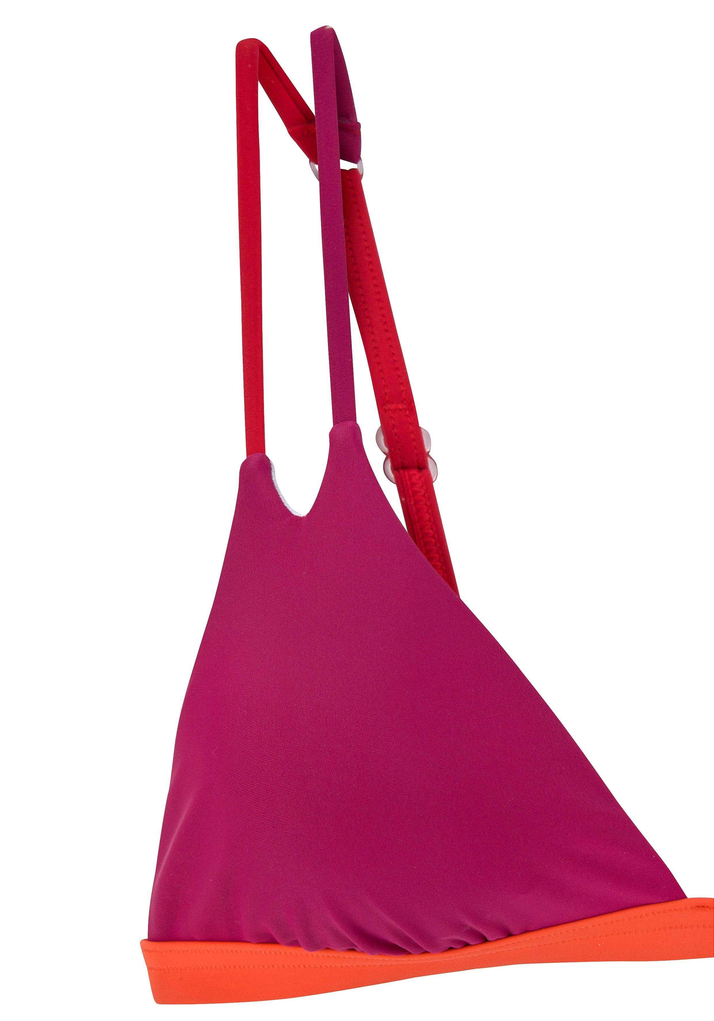 s.Oliver RED LABEL Beachwear Triangel-bikinitop Yella met dubbele schouderbanden en contrastkleurige details