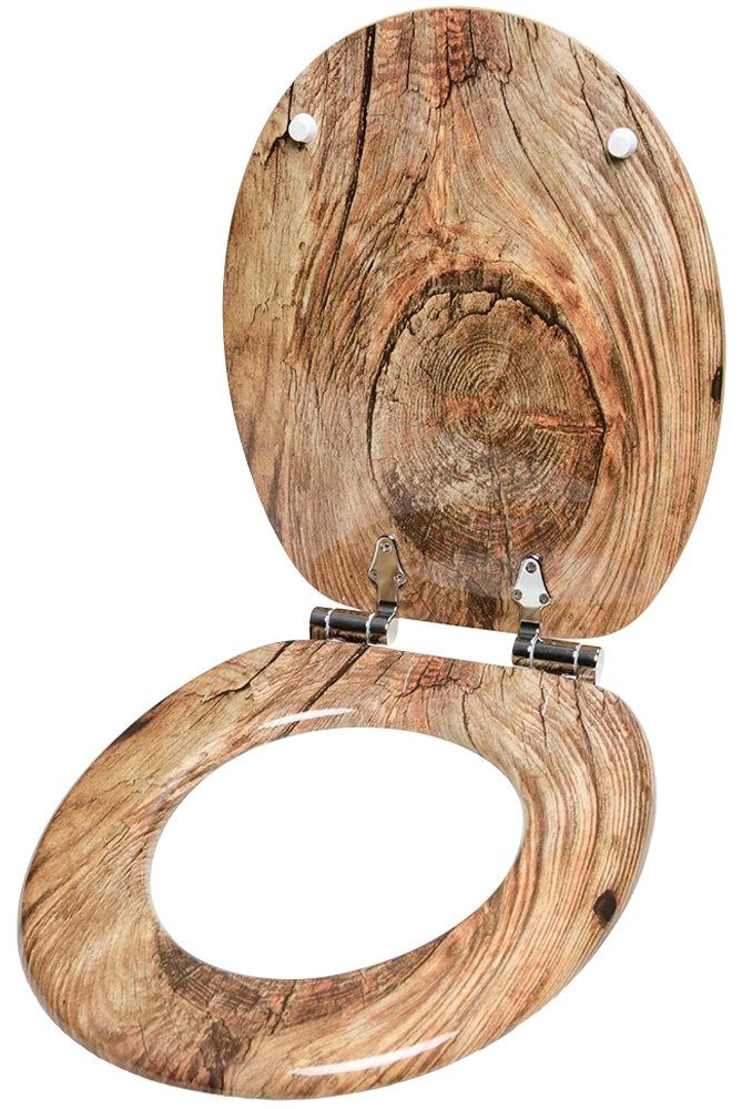 Sanilo Set badkameraccessoires Rustiek bestaand uit toiletzitting, badmat, stop, zeepdispenser, toiletborstel (complete set, 6-delig)