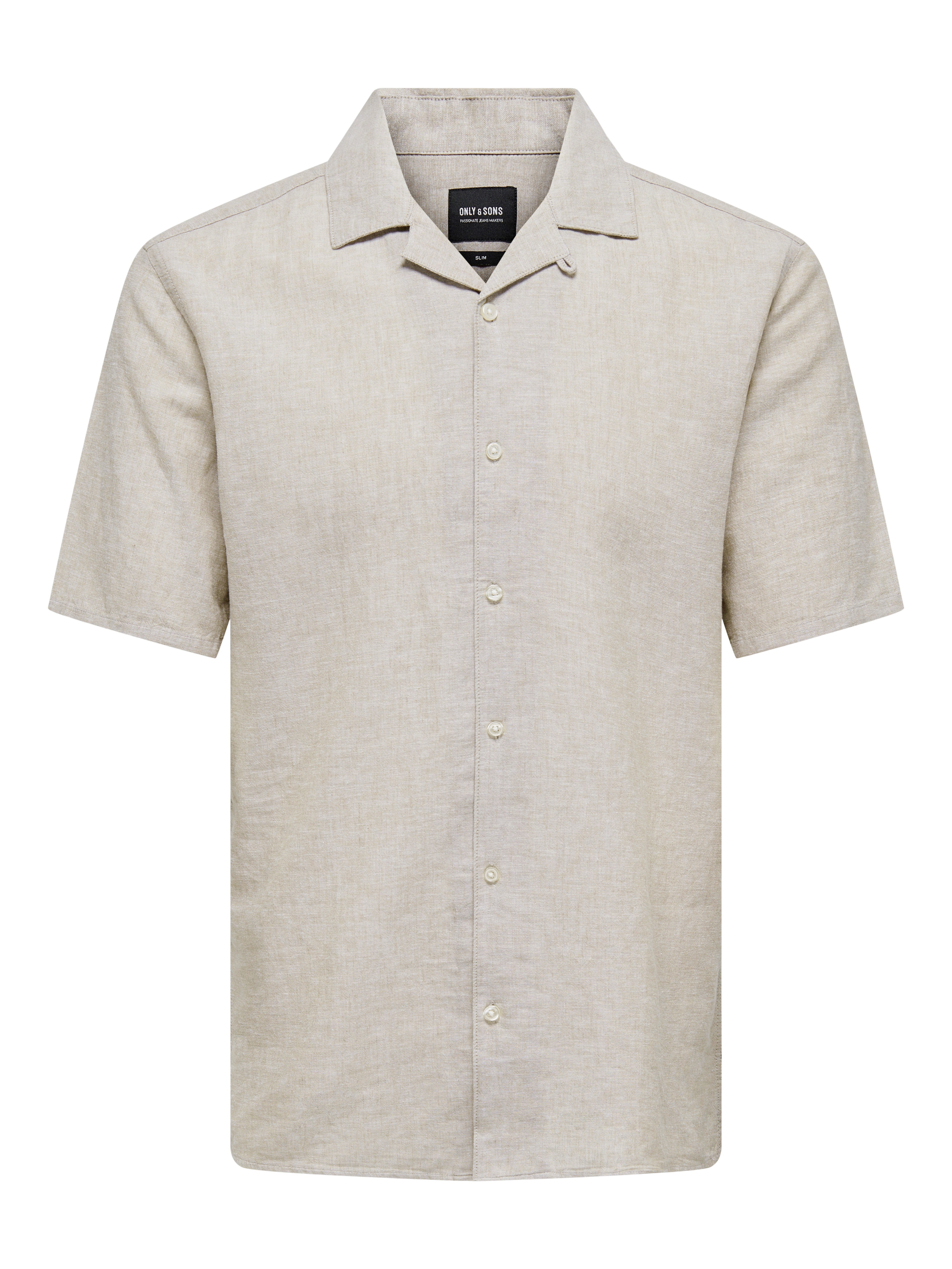 ONLY & SONS Overhemd met korte mouwen ONSCAIDEN SS SOLID RESORT LINEN NOOS