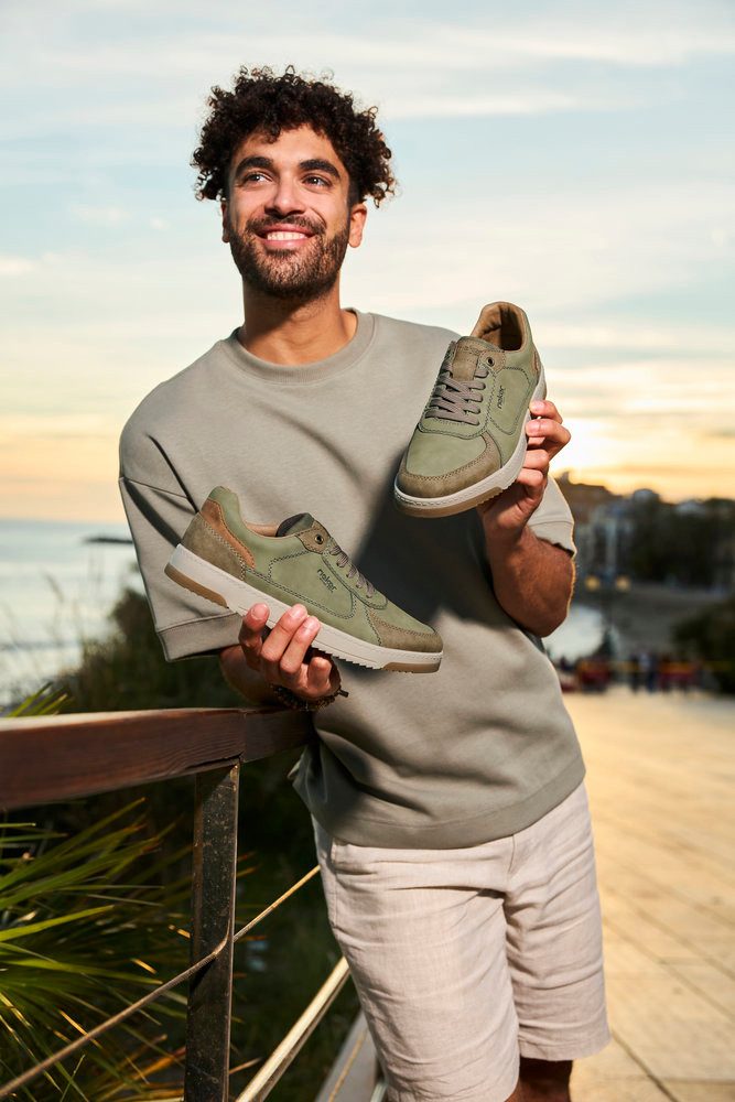 Rieker Sneakers , vrijetijdsschoen, halfschoen, veterschoen met gepolsterde schacht
