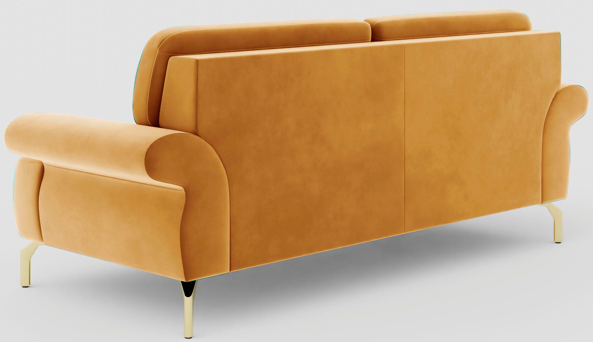 sit&more 2,5-zitsbank Orient 1 incl. 2 sierkussens met strassteentjes, goudkleurige metalen poten