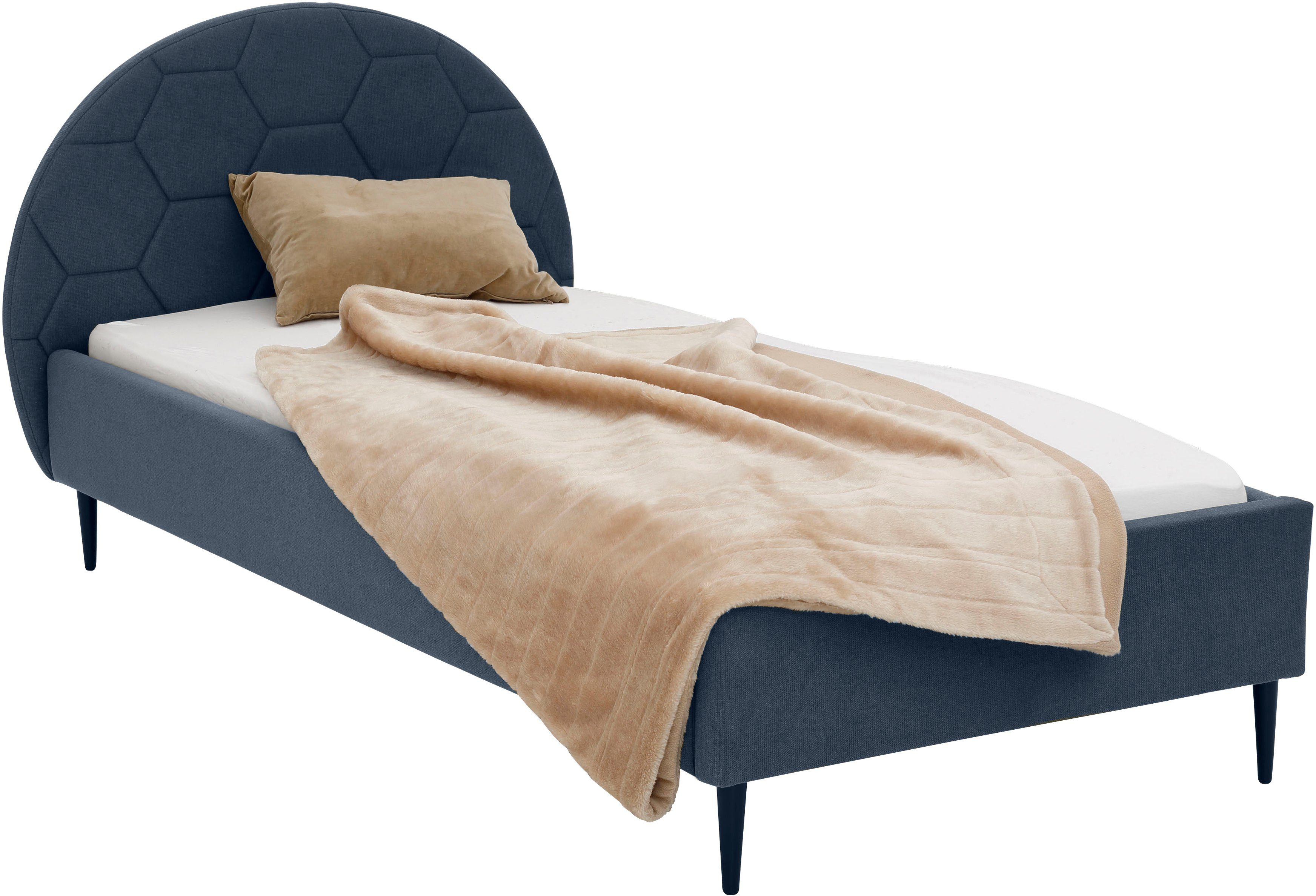 Lüttenhütt Gestoffeerd bed Gebko prettig bekleed hoofdbord met decoratief honingraatmotief