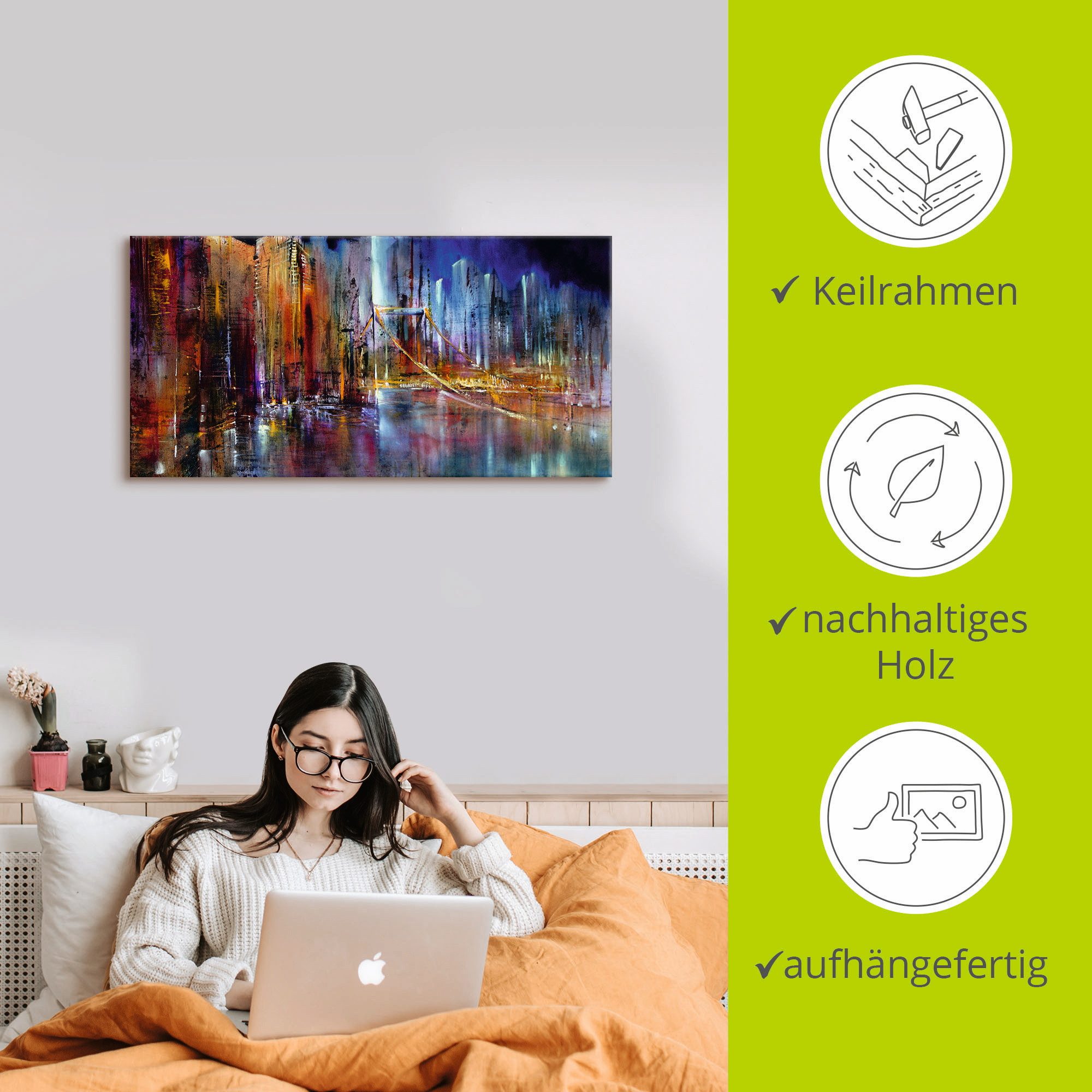 Artland Artprint Stadsbeeld I als artprint van aluminium, artprint op linnen, muursticker, verschillende maten