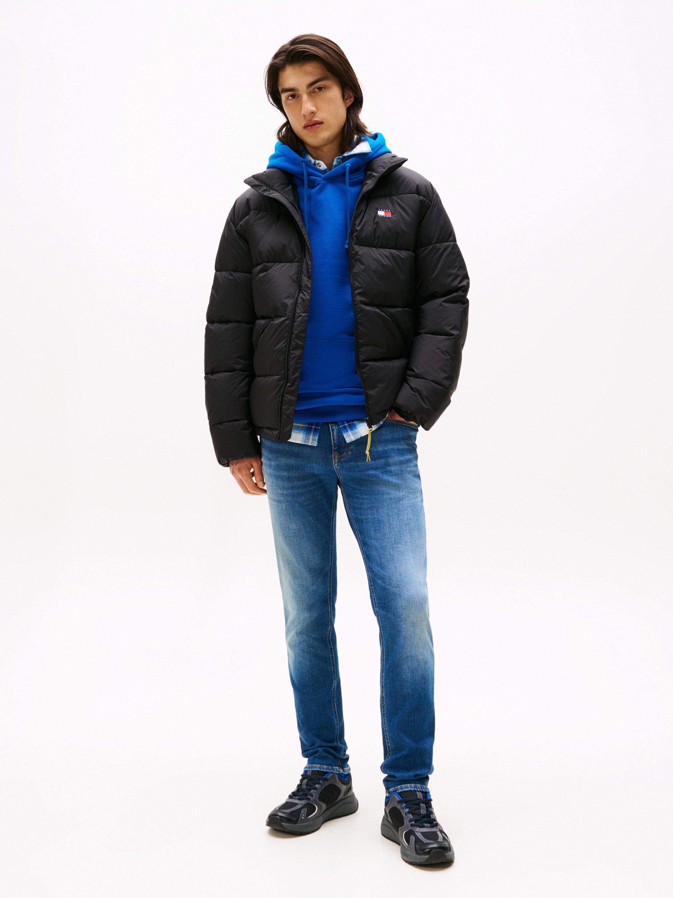 TOMMY JEANS Straight jeans SCANTON SLIM Met merkenlabel van leer achter