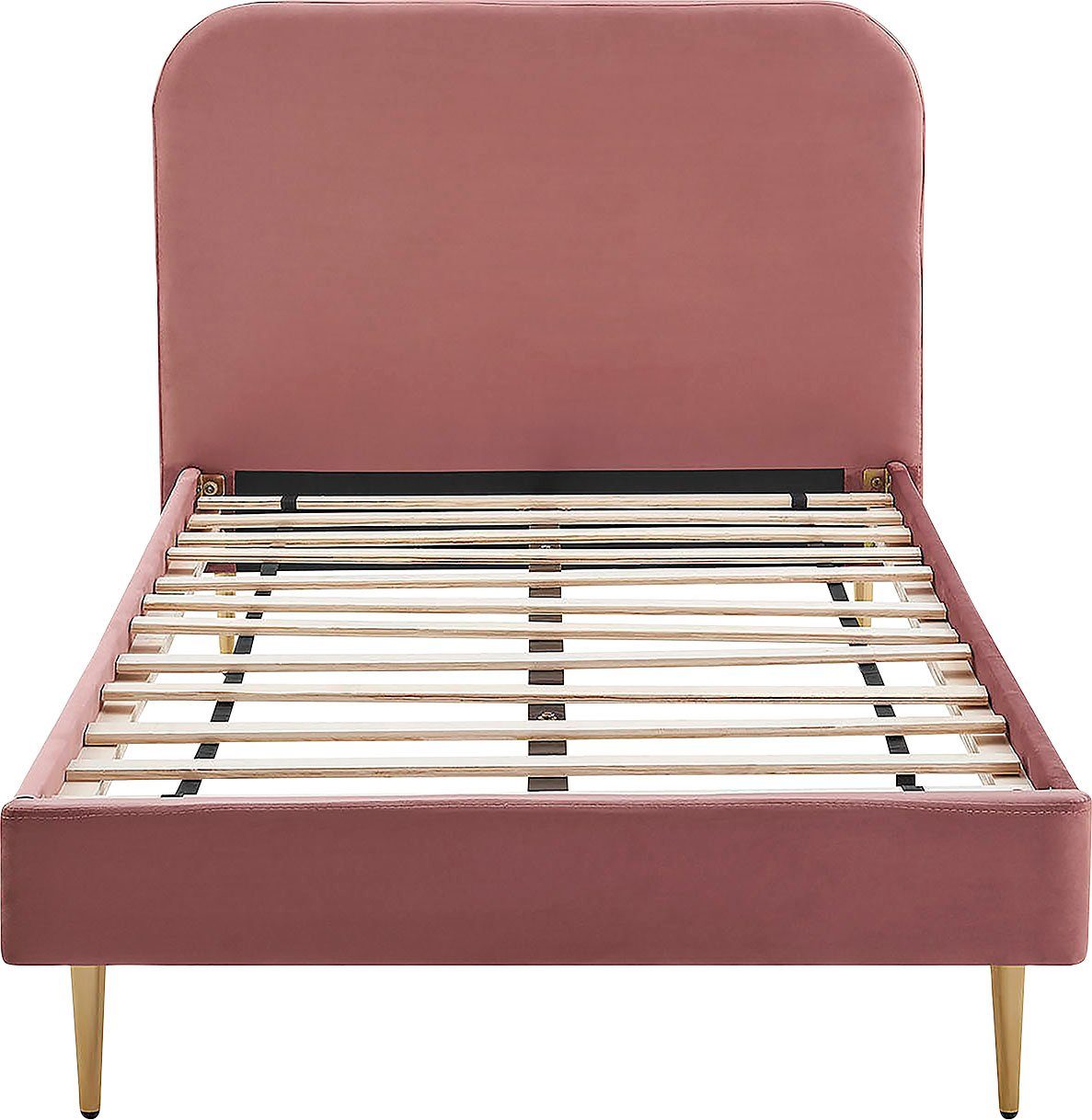 SalesFever Gestoffeerd bed Poten chroom goudkleur bedden roze