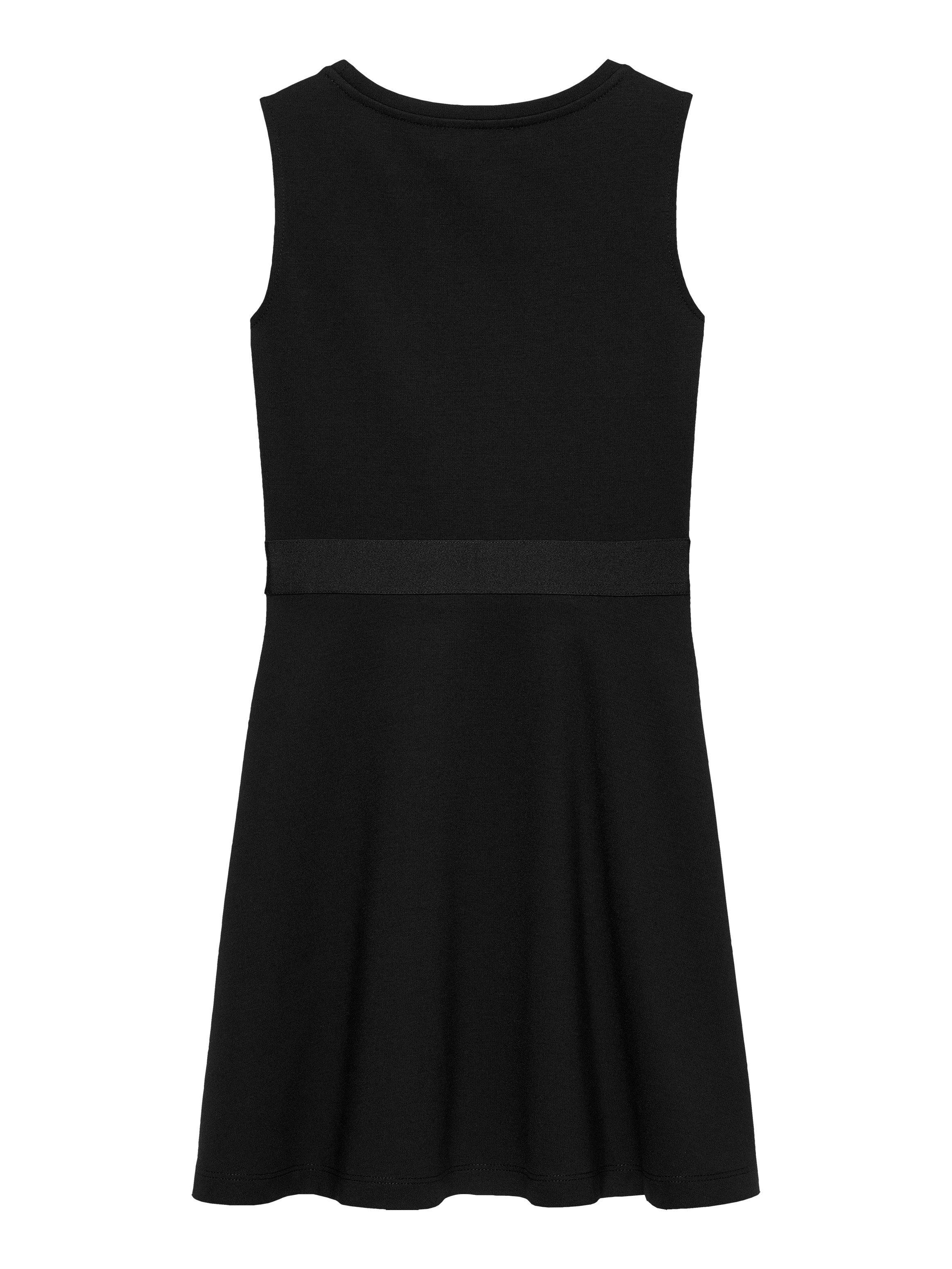 Calvin Klein Mini-jurk FIT FLARE SLEEVELESS PUNTO DRESS Logo-tape-afwerking aan de taille