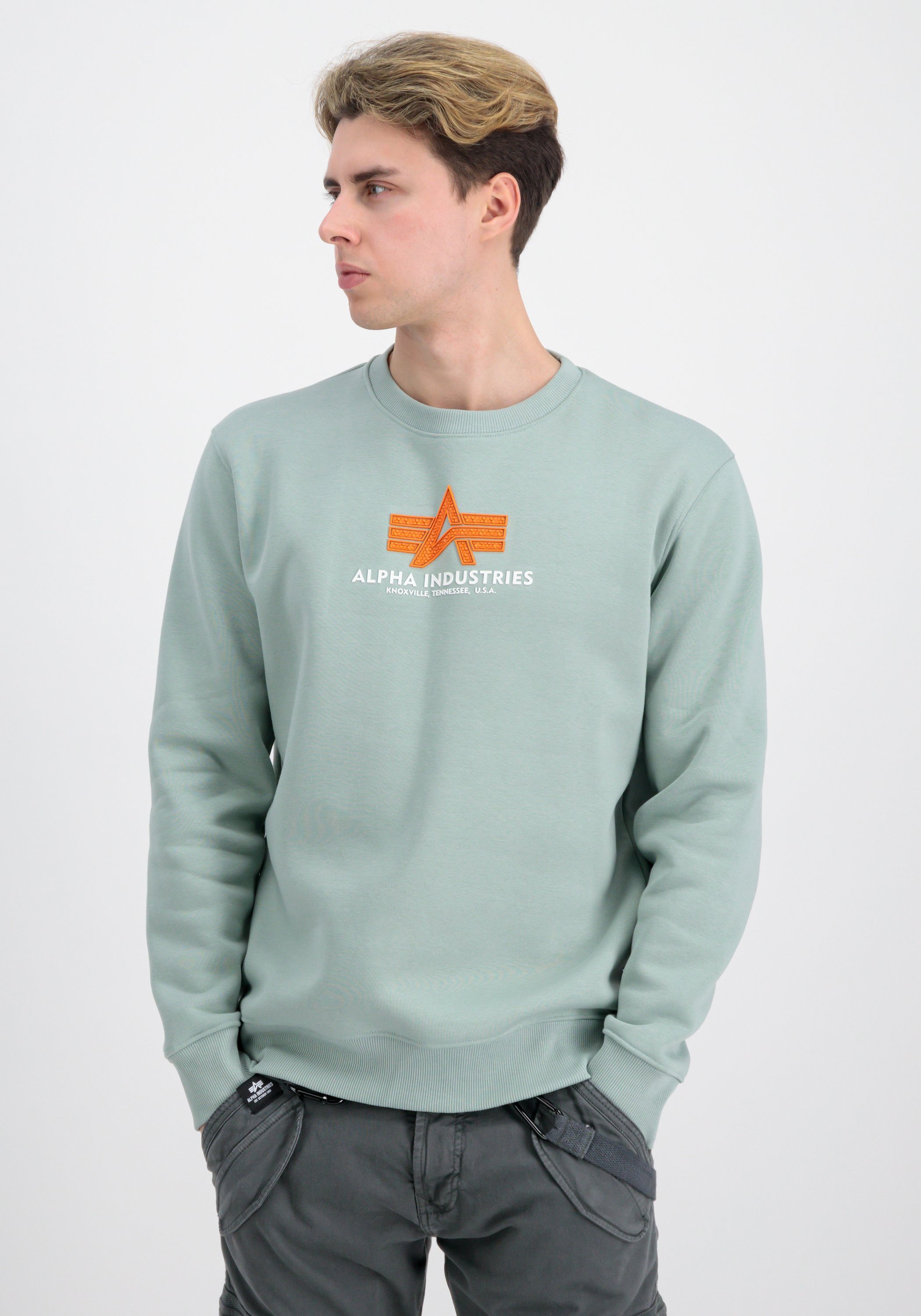 Alpha Industries Sweater Alpha Industries Men - Sweatshirts Basic Sweatshirt Rubber ML heren sweaters maat 3XL groen