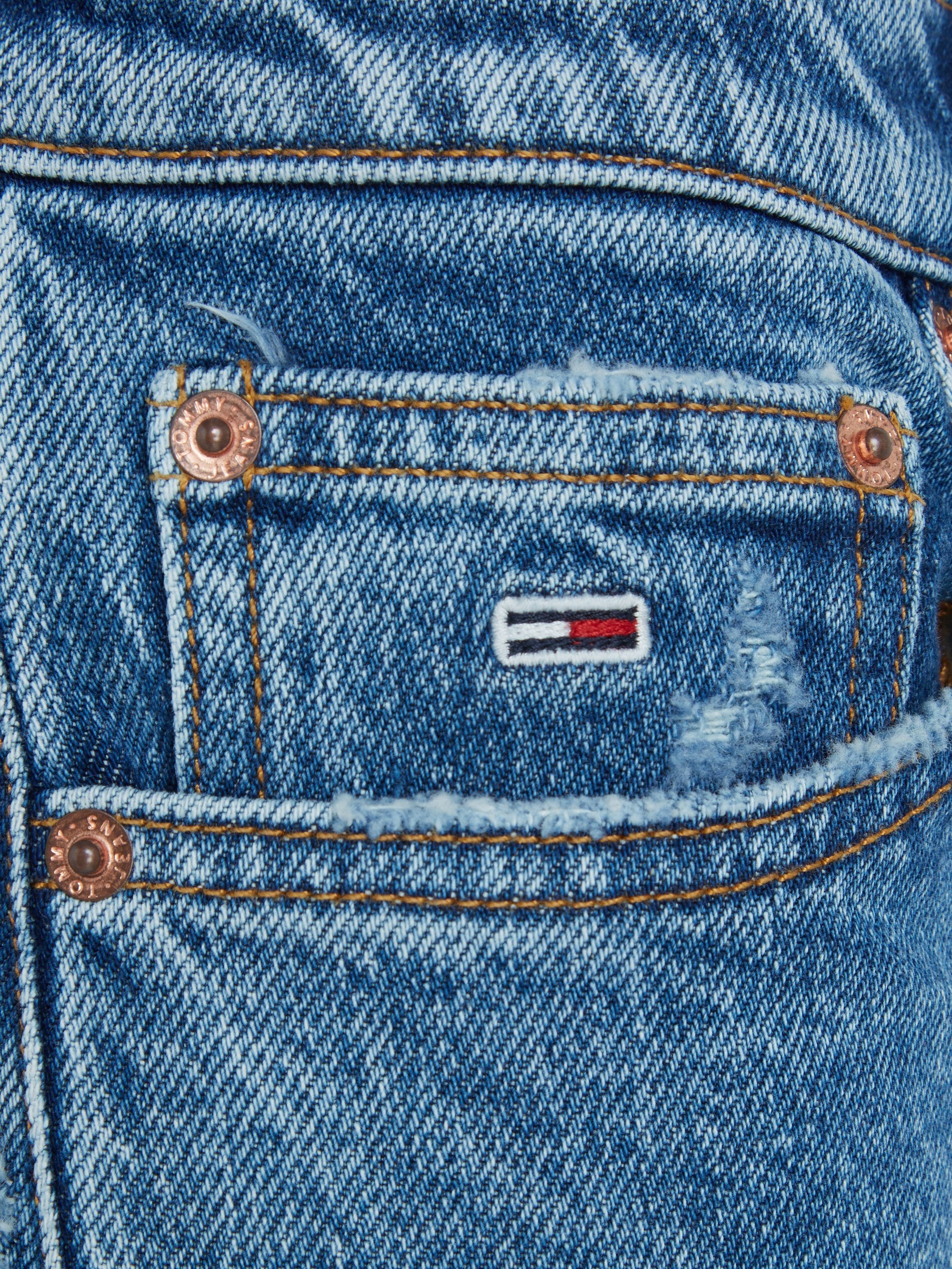 TOMMY JEANS Straight jeans JULIE UHR STR DG5139 met logo badge en borduurwerk