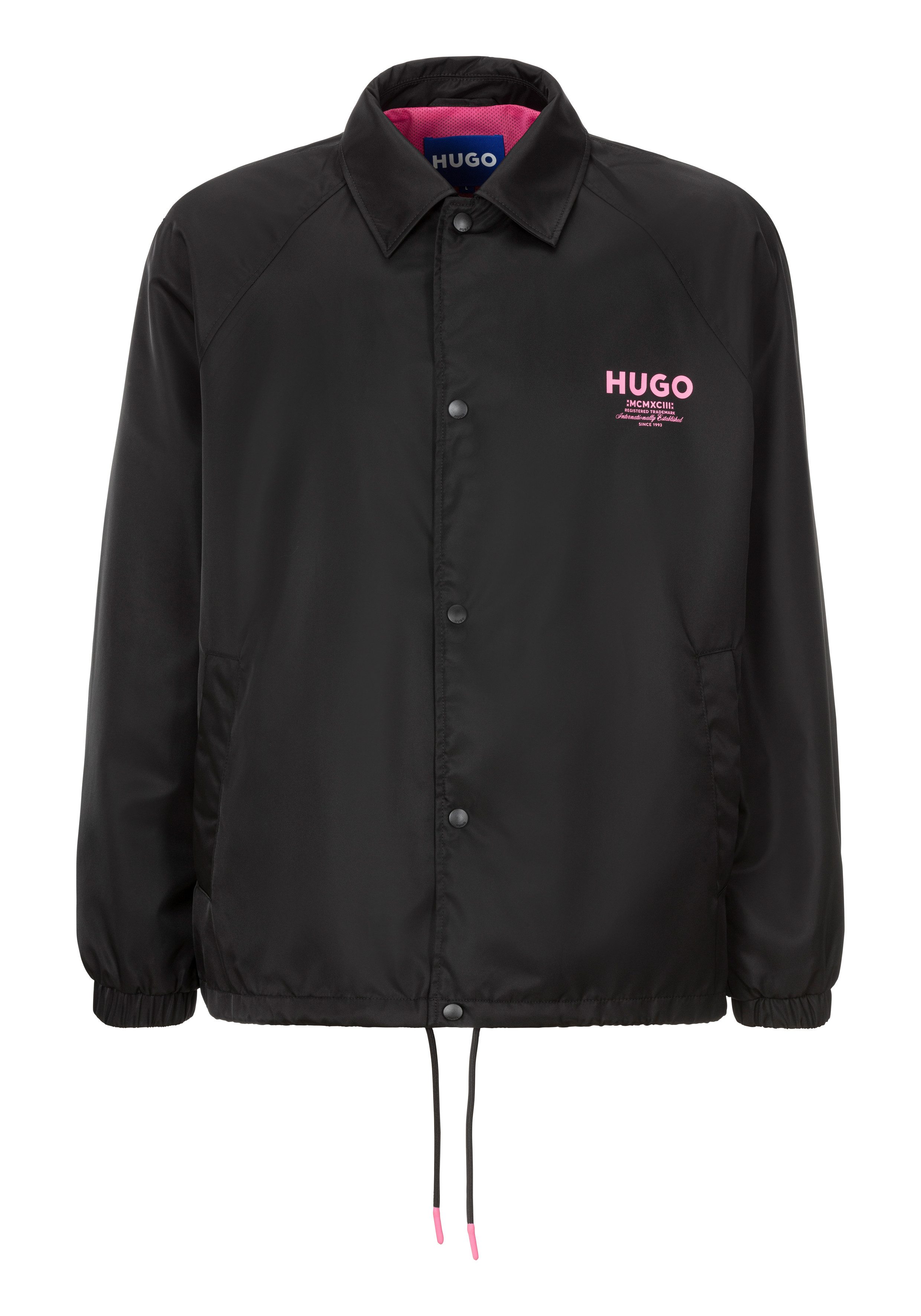 HUGO Blue Functioneel jack Biyo2521 Overshirt met contrasterende print