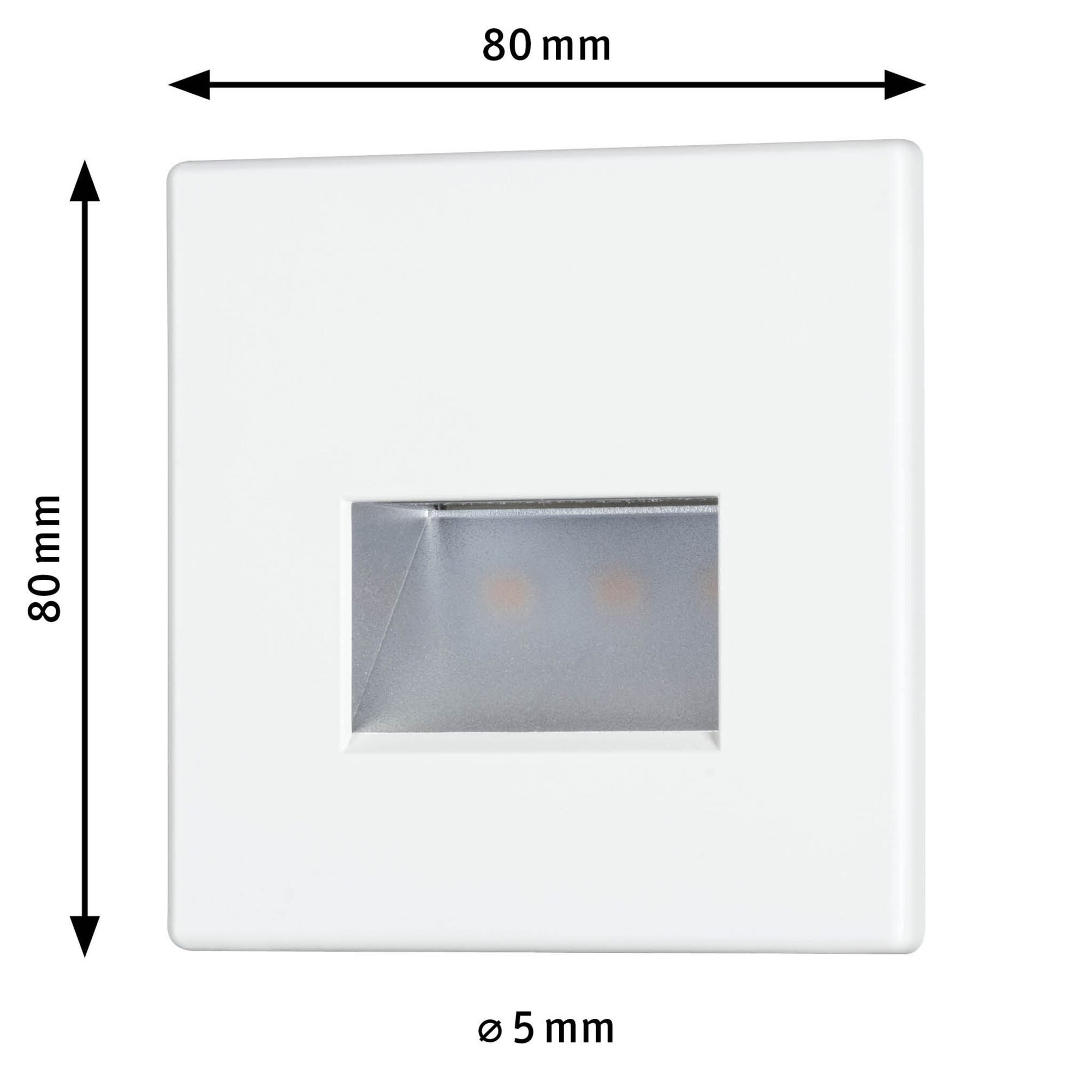 Paulmann Ledinbouwlamp LED wandinbouwlamp Edge Quadro 1,2W 25lm 230V (1 stuk)