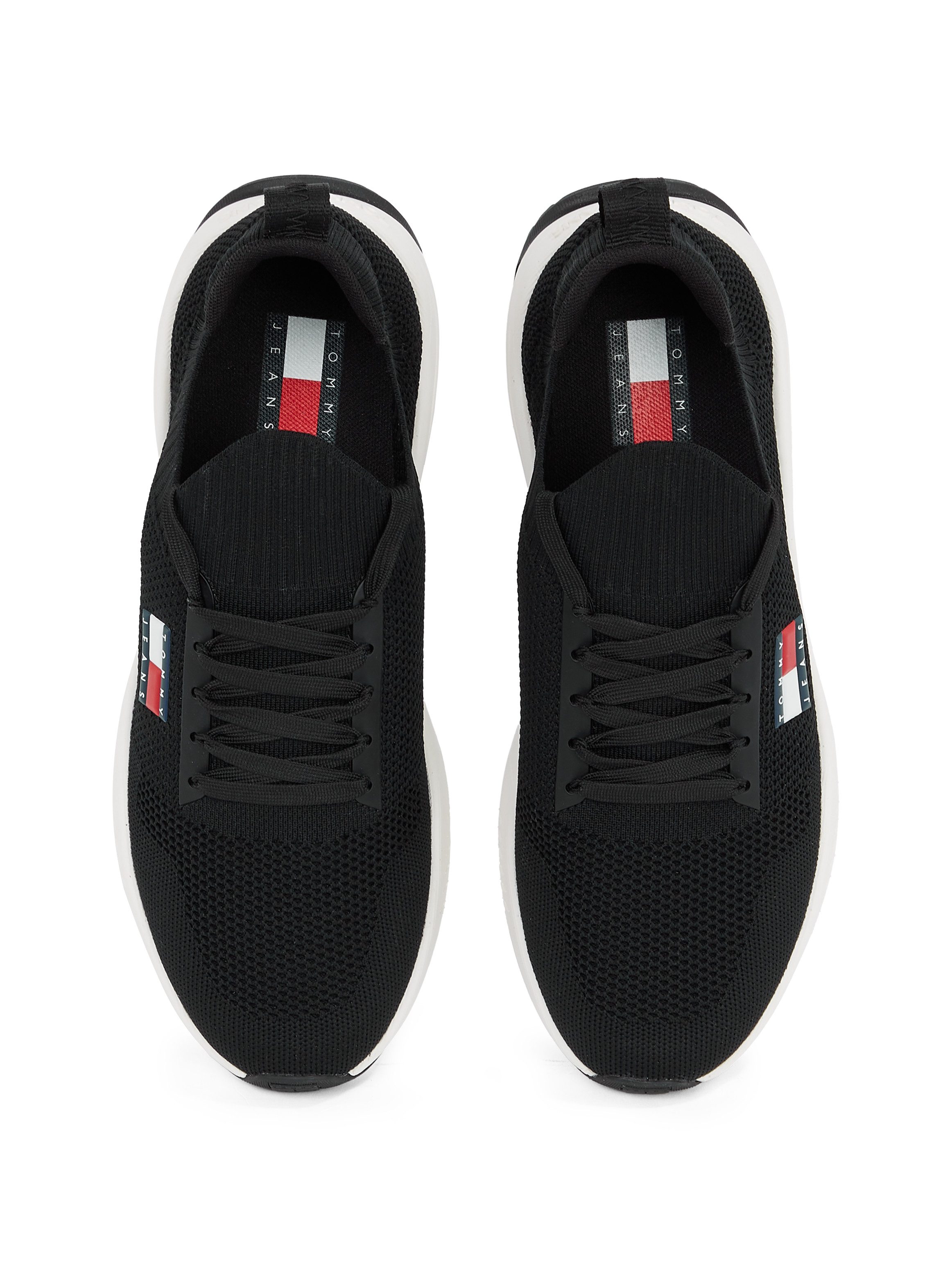 TOMMY JEANS Slip-on sneakers TJM RUNNER KNTITTED , vrijetijdsschoen, lage schoen, slipper met aangebrachte veters