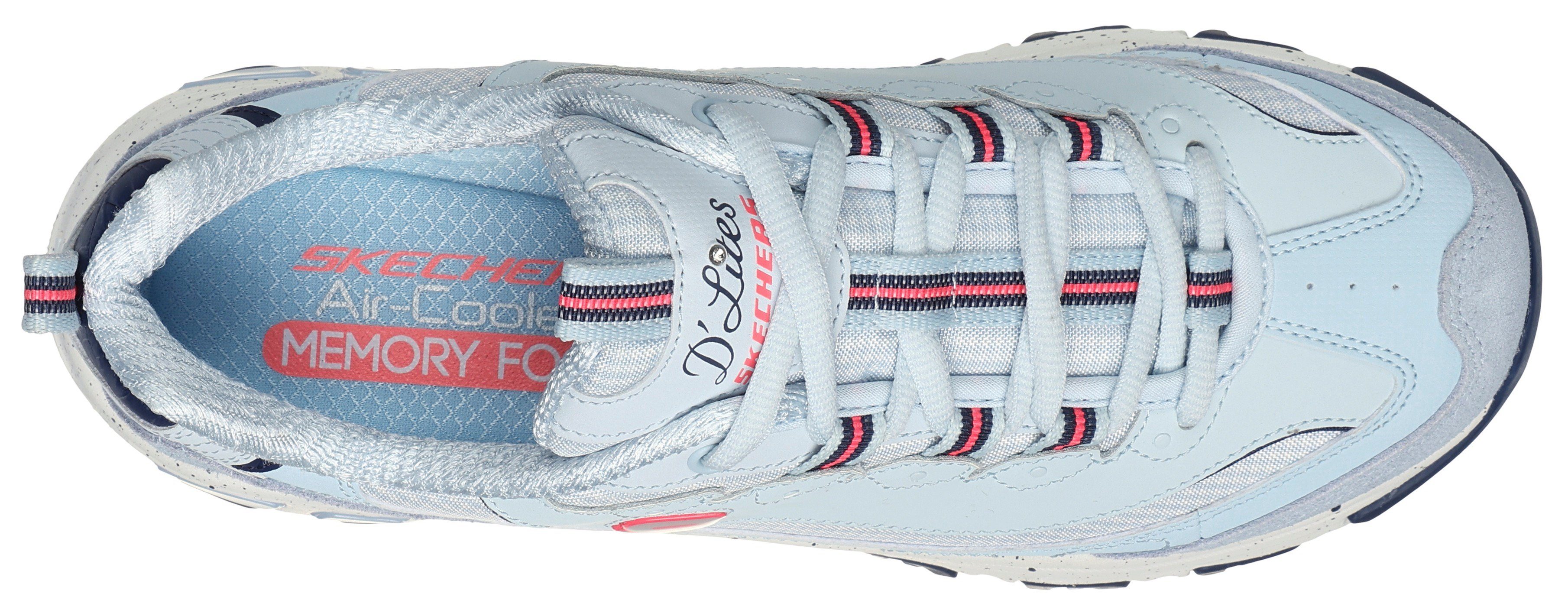Skechers Sneakers D'LITES-BOLD VIEWS vrijetijdsschoen, lage schoen, veterschoen met air-cooled memory foam