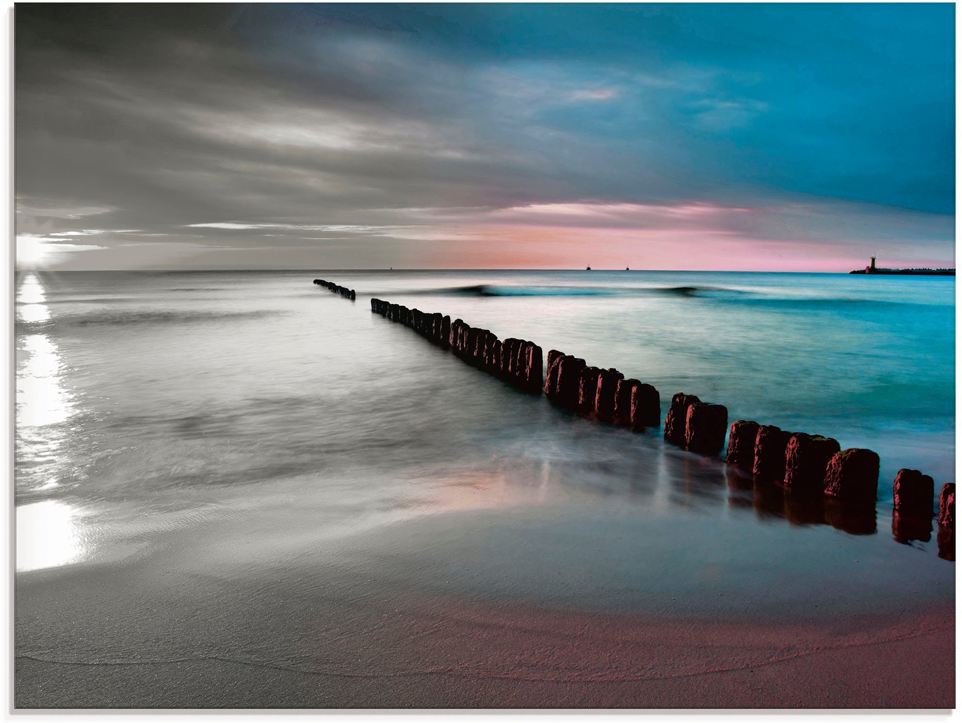 Artland print op glas Ostsee mit schönem Sonnenaufgang