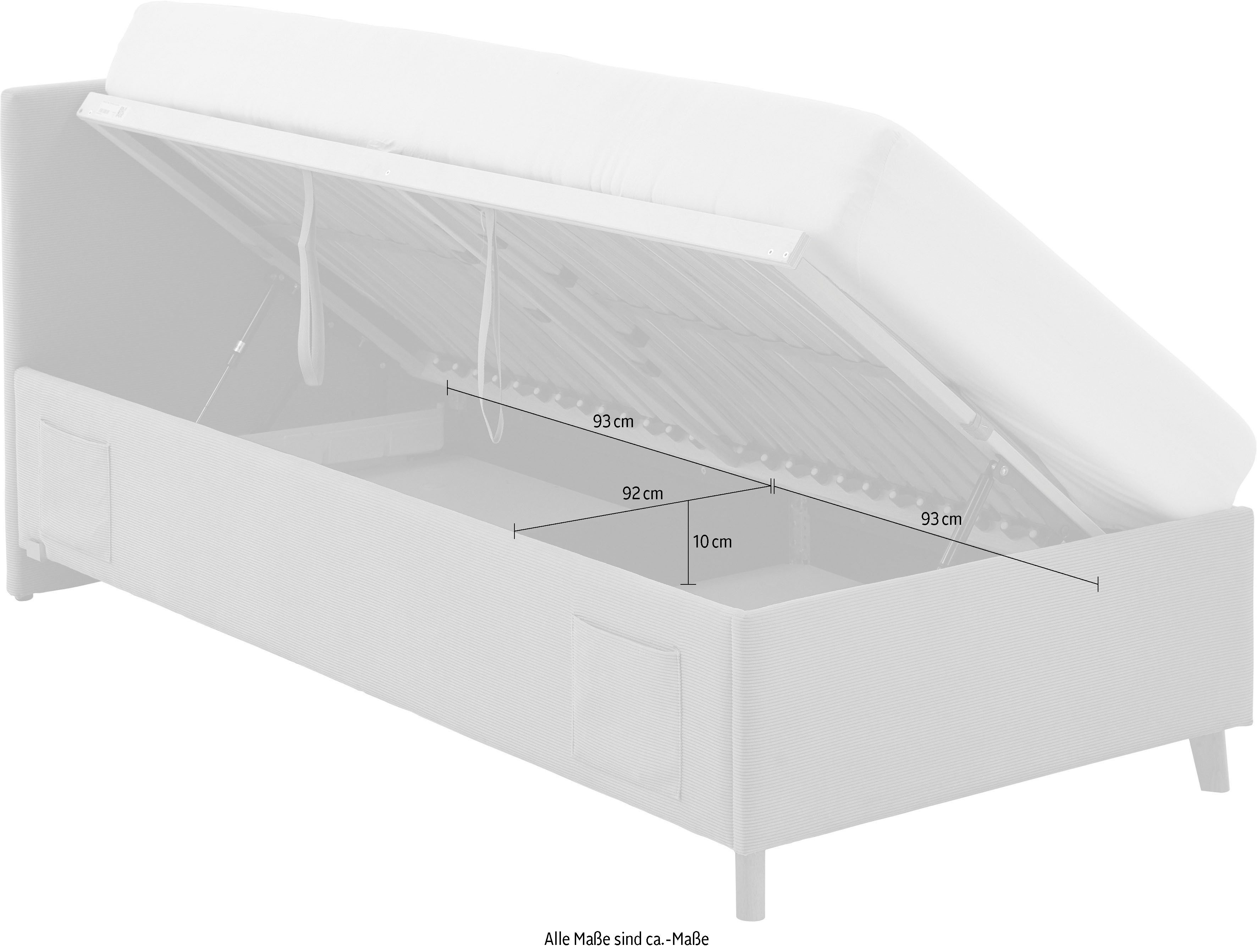 meise.möbel Kinderledikant Fun Bekleed bed naar keuze met bedkist, tienerbed inclusief USB-aansluiting