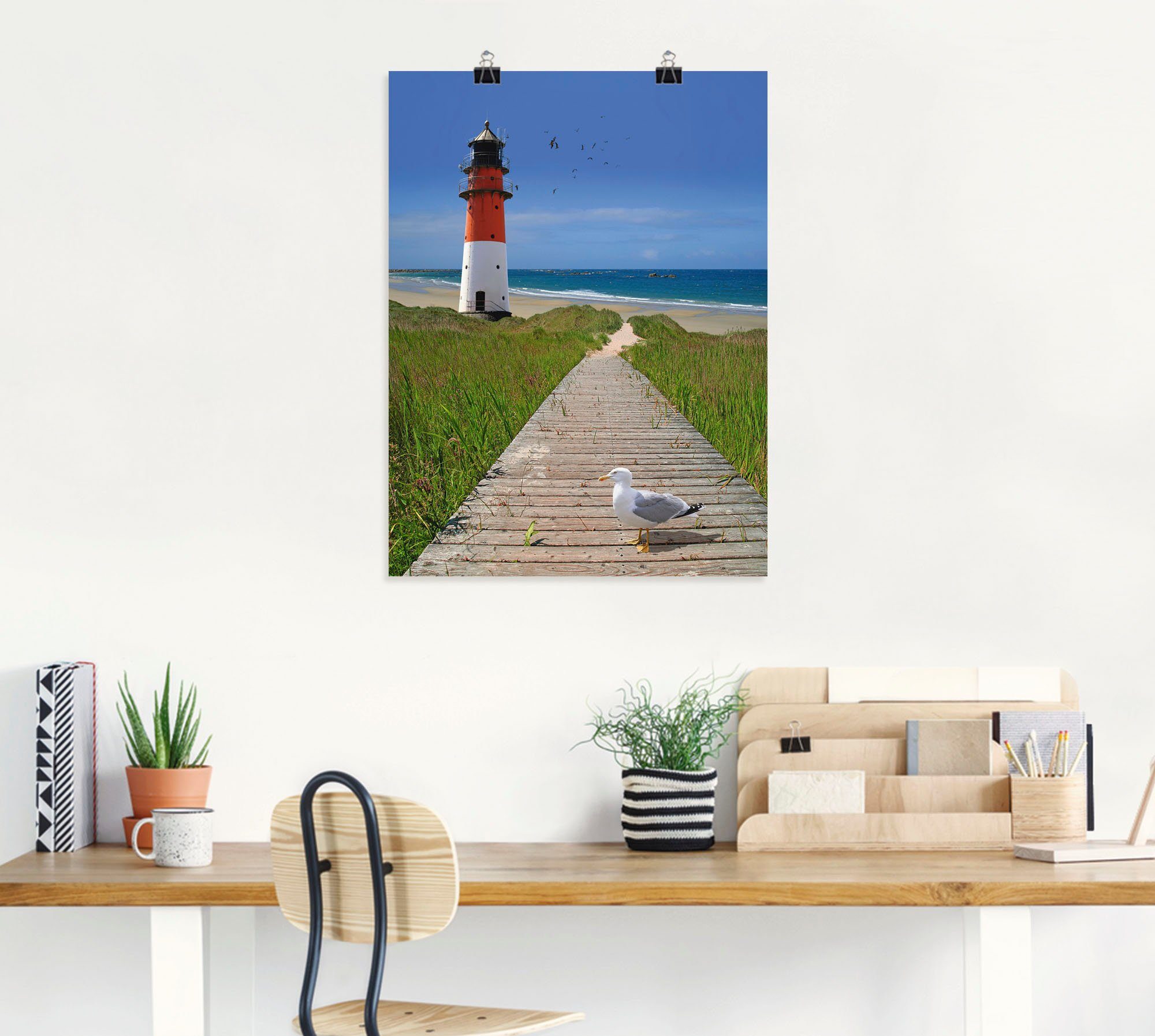 Artland Artprint De weg naar zee als artprint op linnen, poster in verschillende formaten maten