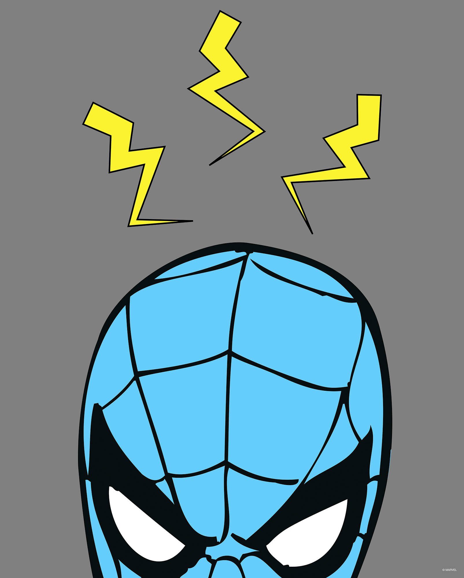 Komar Wanddecoratie Marvel PowerUp Spider-Man Sense Wanddecoratie voor de kinderkamer - zonder lijst (1 stuk) schilderijen maat 40 cm x 50 cm