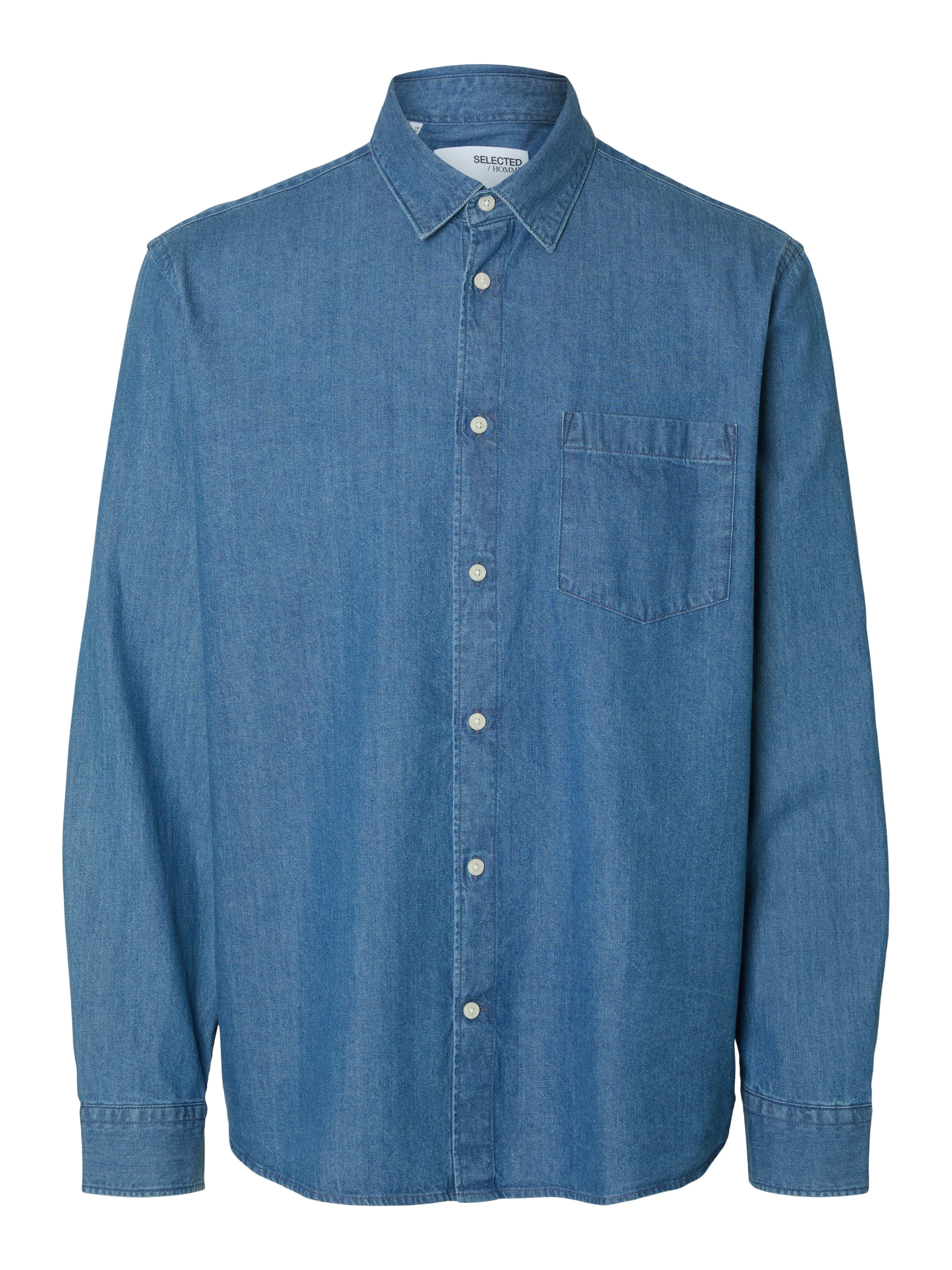 SELECTED HOMME Overhemd met lange mouwen SLHREGCARLO DENIM LS SHIRT NOOS