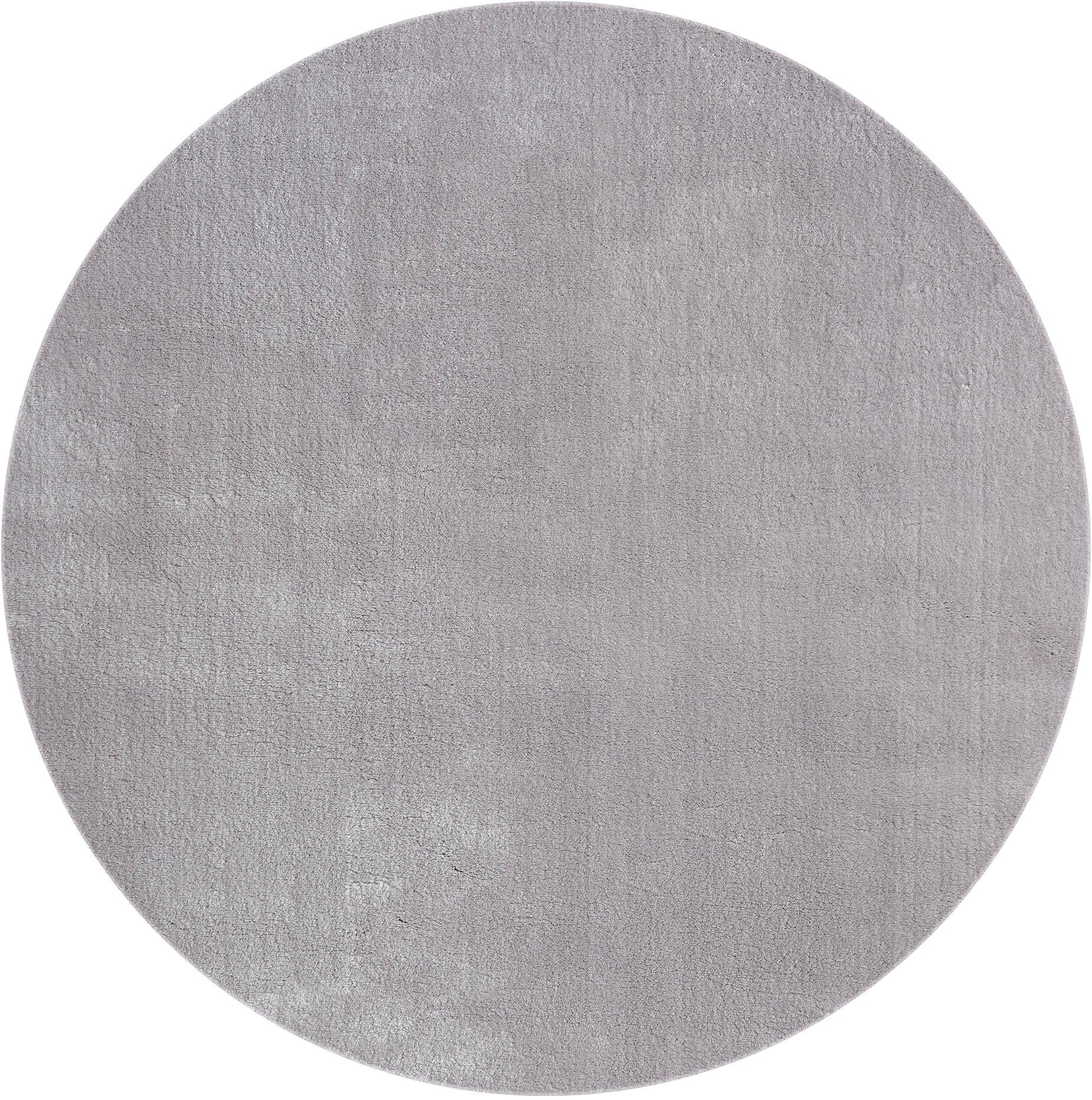 merinos Vloerkleed Loft 37 Vloerkleed van imitatiebont bijzonder zacht en behaaglijk, voelt als bont moderne vloerkleden maat Ø 200 cm x 16 mm grijs
