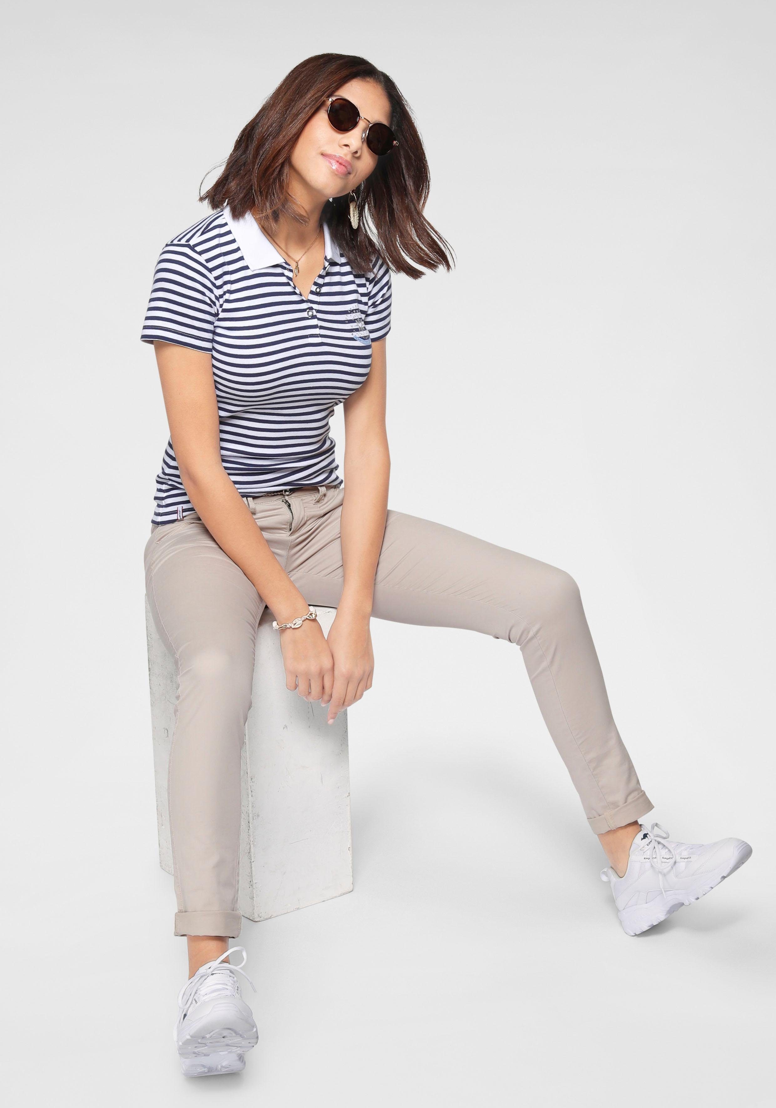 KangaROOS Chino in smal model, met koord te strikken (set, 2-delig, Met riem)