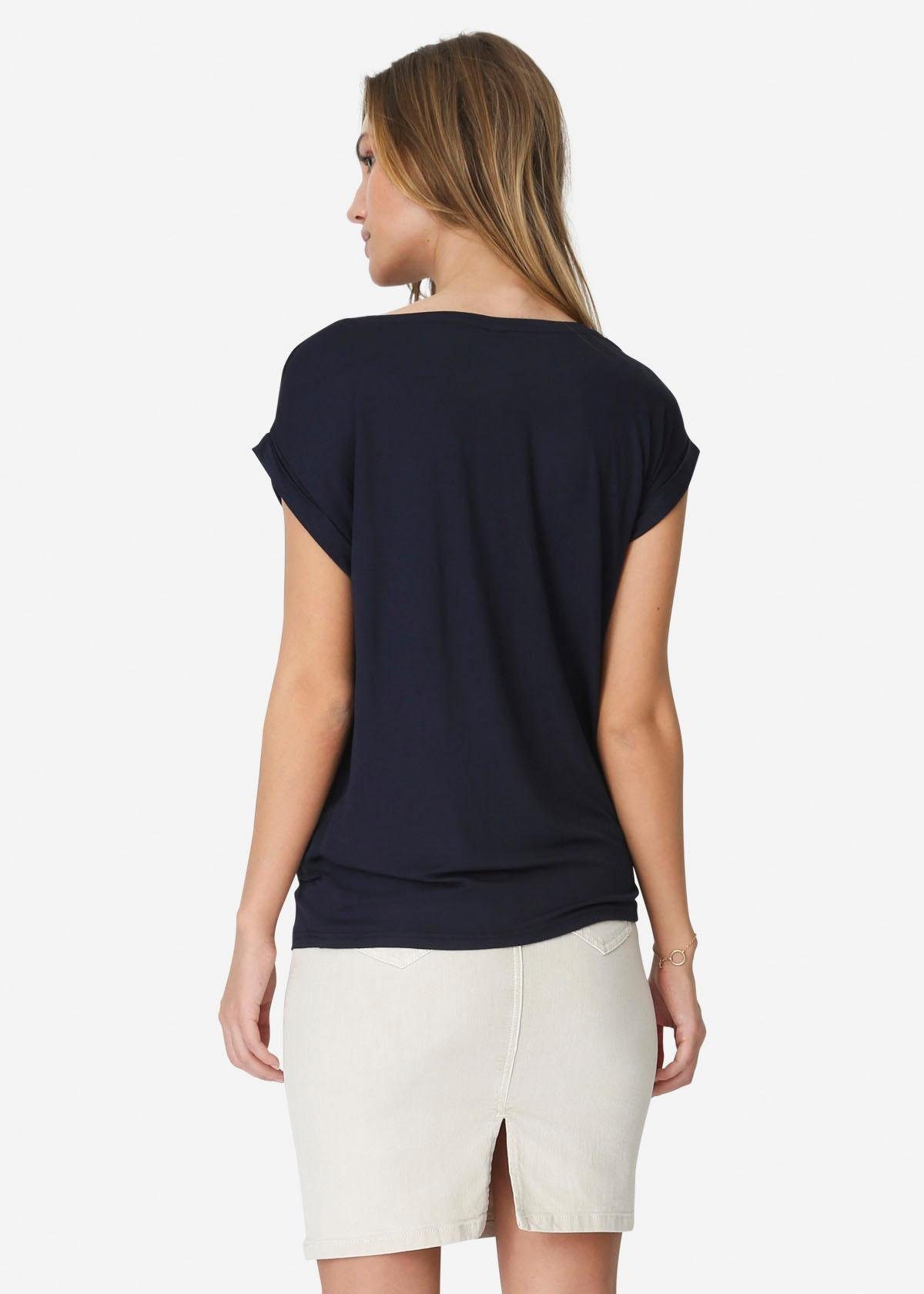 soyaconcept Shirtblouse SC-Thilde6 met boord en voorzijde van satijn, de achterkant van jersey