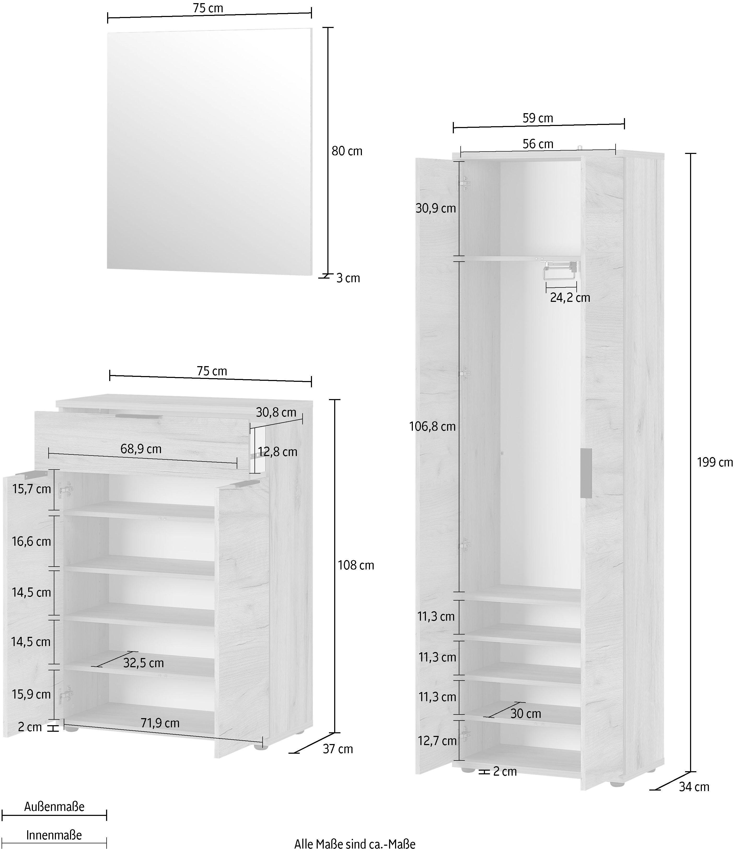 GERMANIA Halmeubelset GW-FREMONT (set, 3-delig)