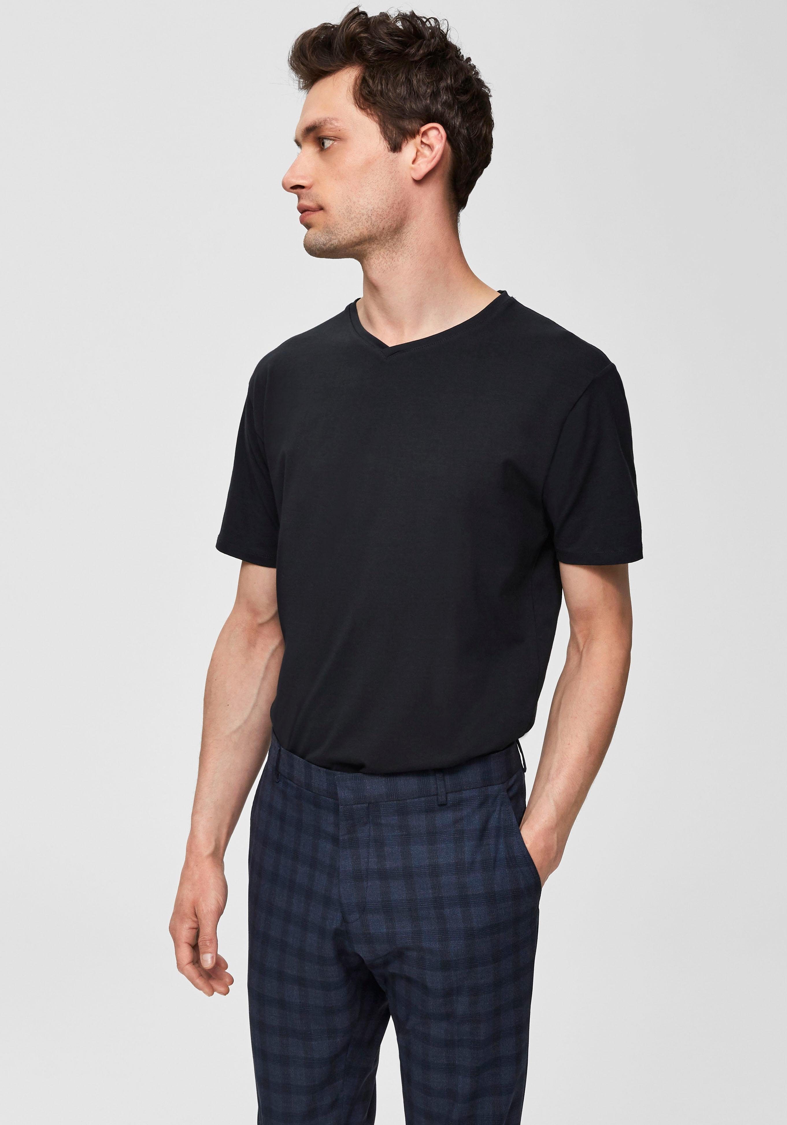 SELECTED HOMME Shirt met V-hals Basic V-Shirt