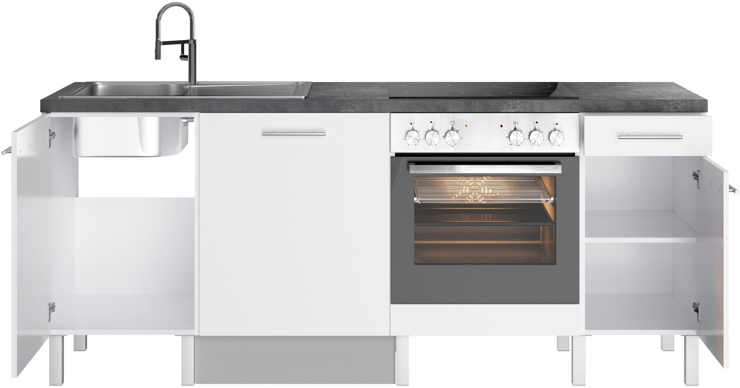 OPTIFIT Keuken Lilly Breedte 210, optioneel met elektrische apparaten